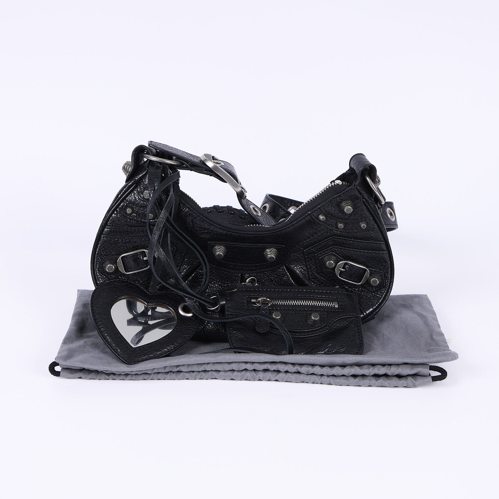巴黎世家 BALENCIAGA Le cagole XS 半月 可頌包 6713091VGUY 黑LE CAGOLE XS 防塵袋