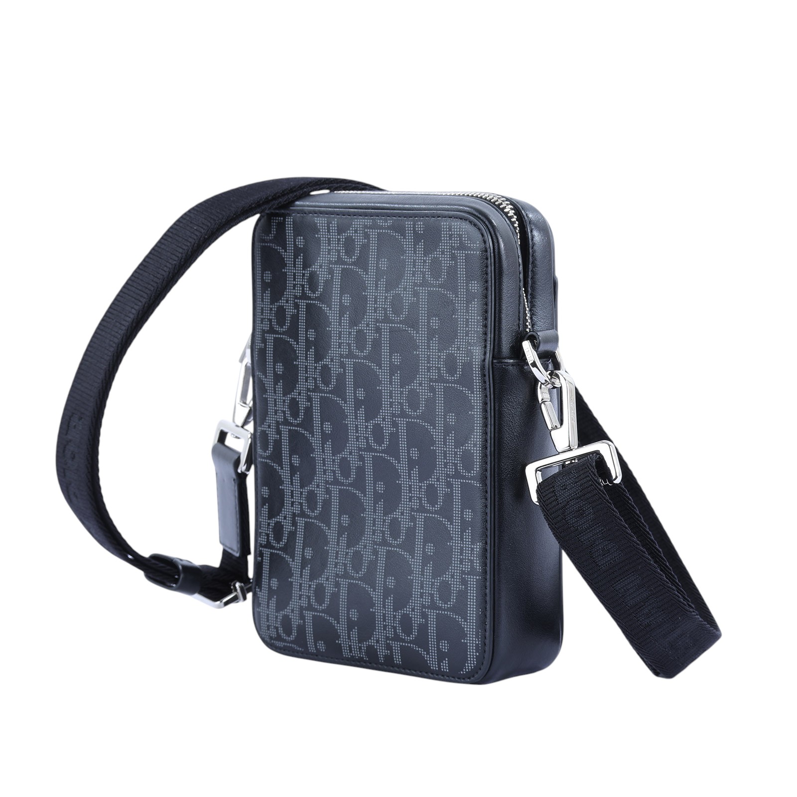 迪奧 CHRISTIAN DIOR 郵差包  黑老花手機包 防塵袋