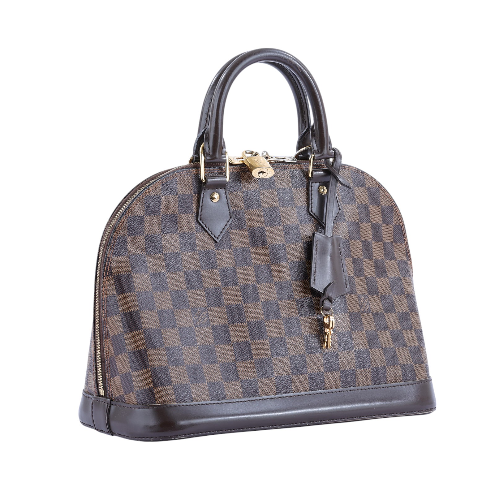 路易威登 LOUIS VUITTON Alma PM 棕棋盤 可斜背 貝殼包  N53151 棋盤格ALMA PM 防塵袋/鎖組