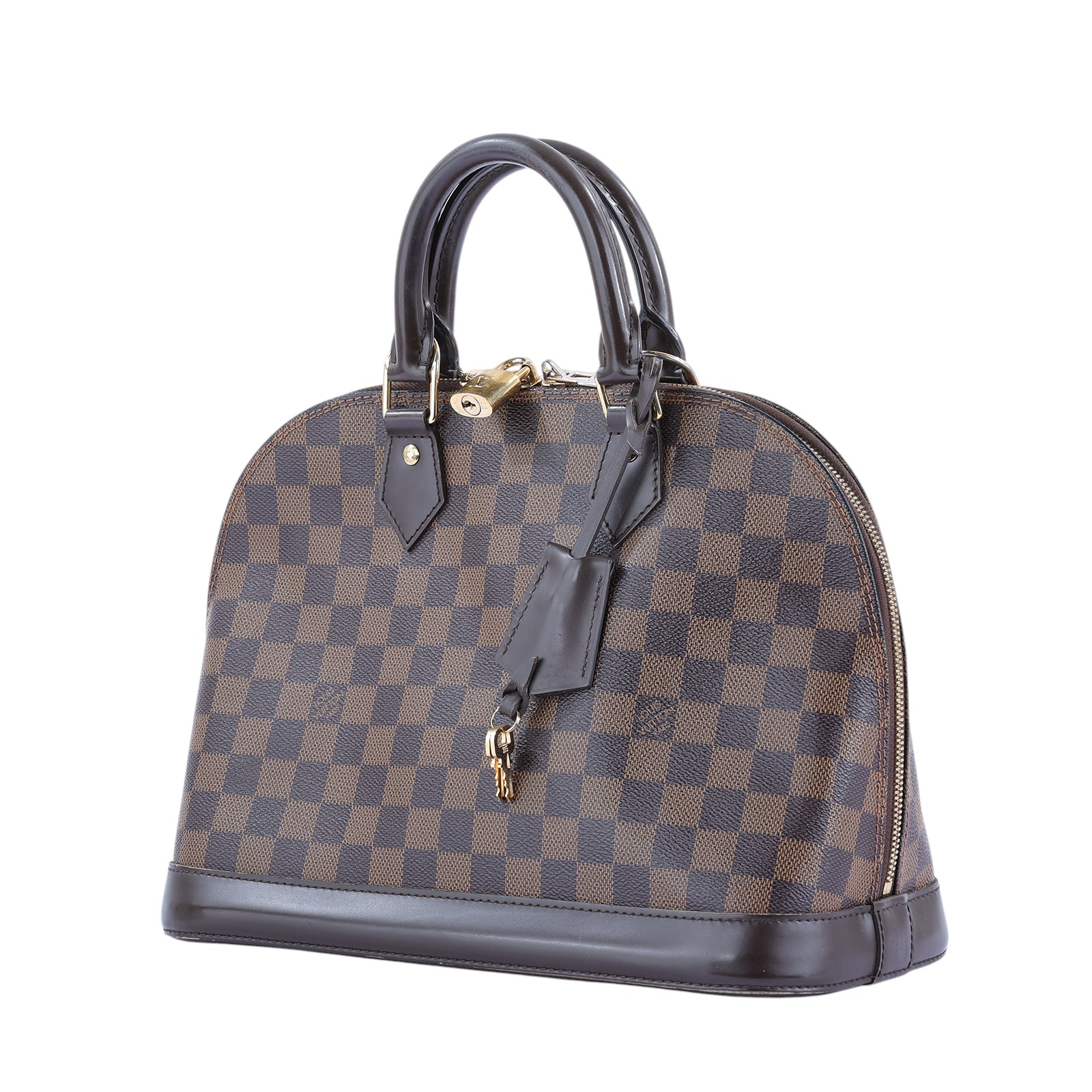 路易威登 LOUIS VUITTON Alma PM 棕棋盤 可斜背 貝殼包  N53151 棋盤格ALMA PM 防塵袋/鎖組