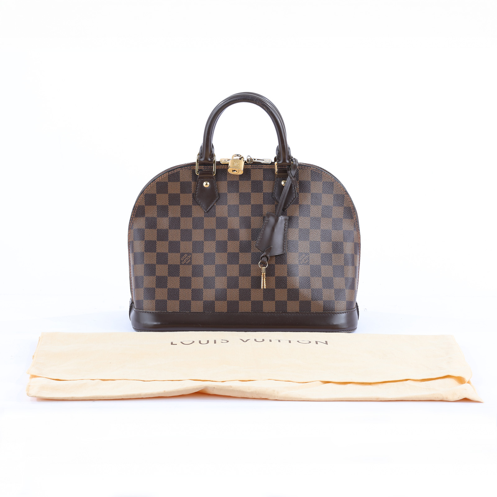 路易威登 LOUIS VUITTON Alma PM 棕棋盤 可斜背 貝殼包  N53151 棋盤格ALMA PM 防塵袋/鎖組