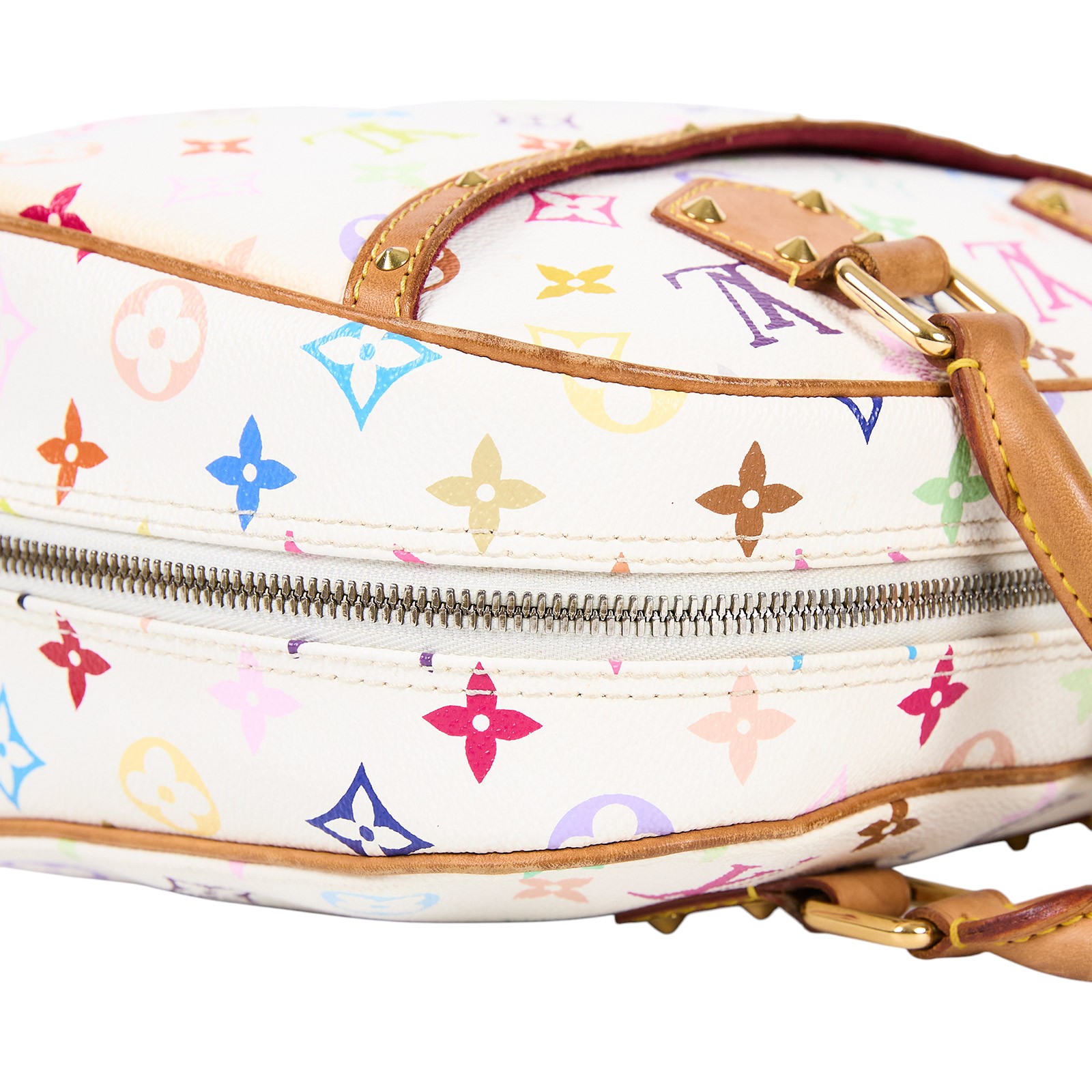 路易威登LOUIS VUITTON Trouville 手提包村上隆聯名M92663 白彩小珍包 