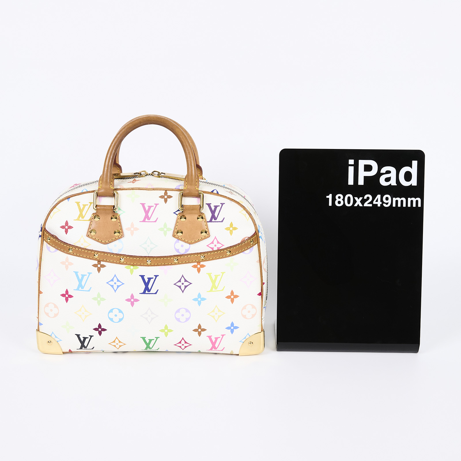 路易威登LOUIS VUITTON Trouville 手提包村上隆聯名M92663 白彩小珍包 