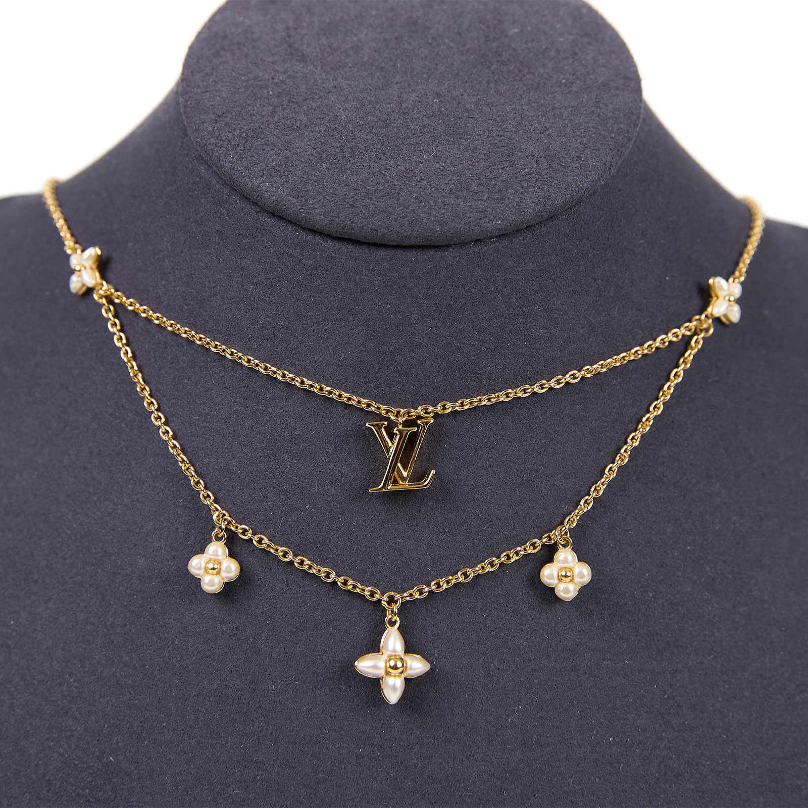 路易威登 LOUIS VUITTON LV Floragram 項鏈 M00981 金色FLORAGRAM項鍊 原廠盒子/防塵袋