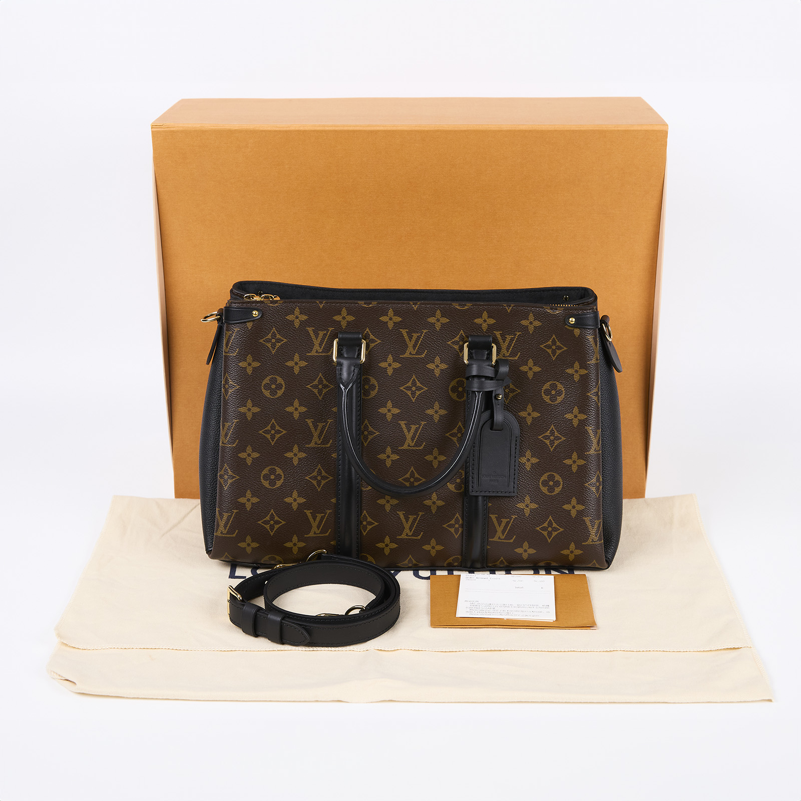 路易威登 LOUIS VUITTON Soufflot MM 手提包 M44817 晶片款  背帶/防塵袋/原廠盒子/購買證明正本/吊牌