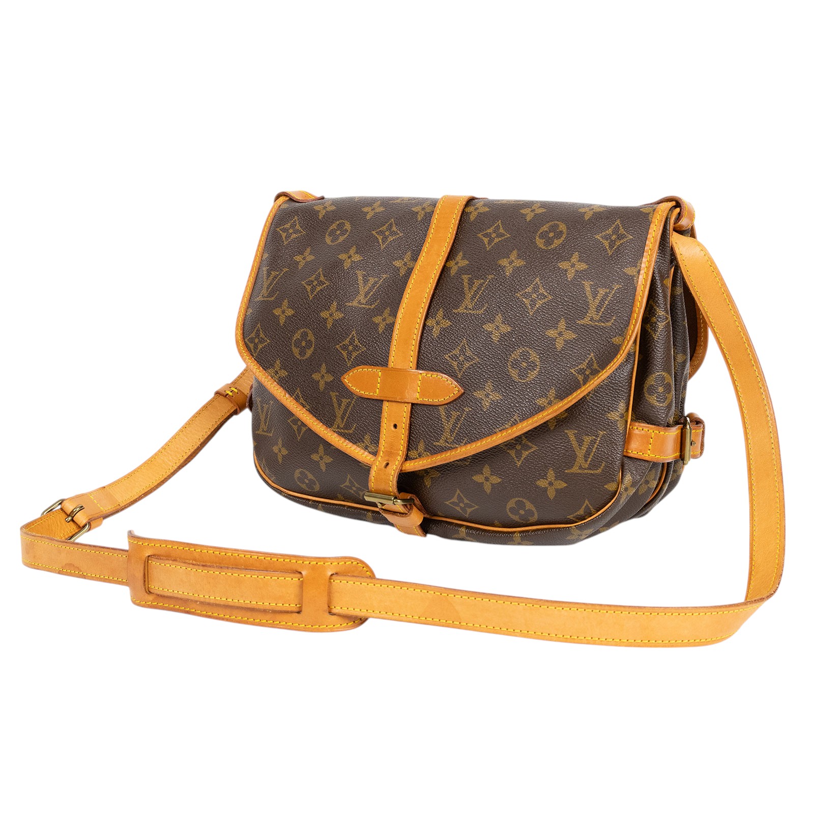 路易威登 LOUIS VUITTON Saumur 30 馬鞍包 M42256 原花馬鞍包 無附屬品