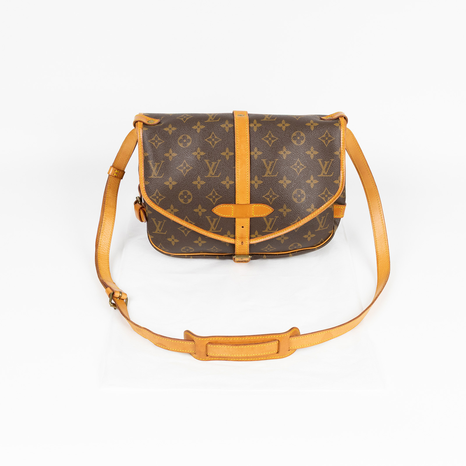 路易威登 LOUIS VUITTON Saumur 30 馬鞍包 M42256 原花馬鞍包 無附屬品