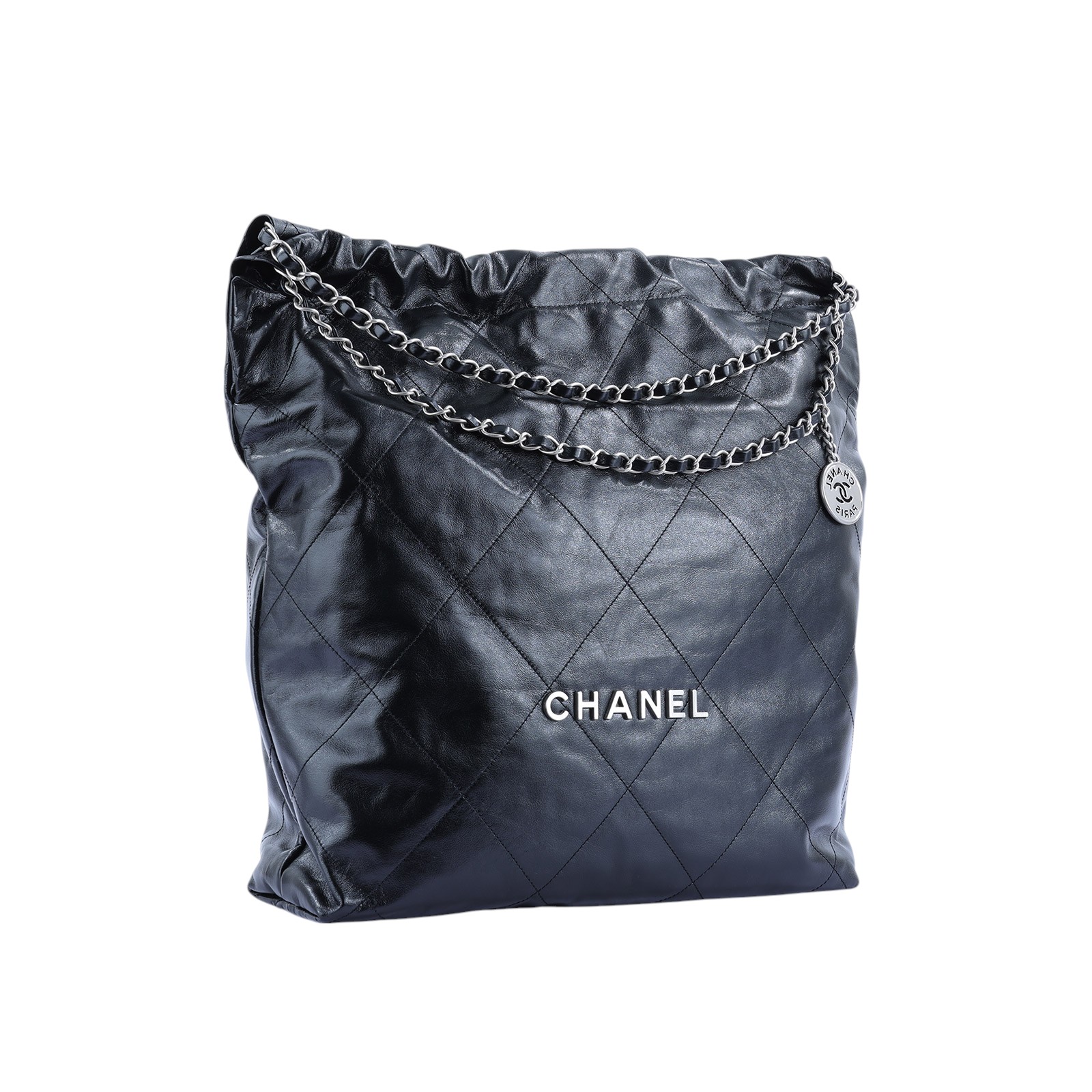香奈兒 CHANEL 22 大型 束口包 AS3262 晶片款 黑銀22大號 防塵袋/原廠盒子/購買證明正本