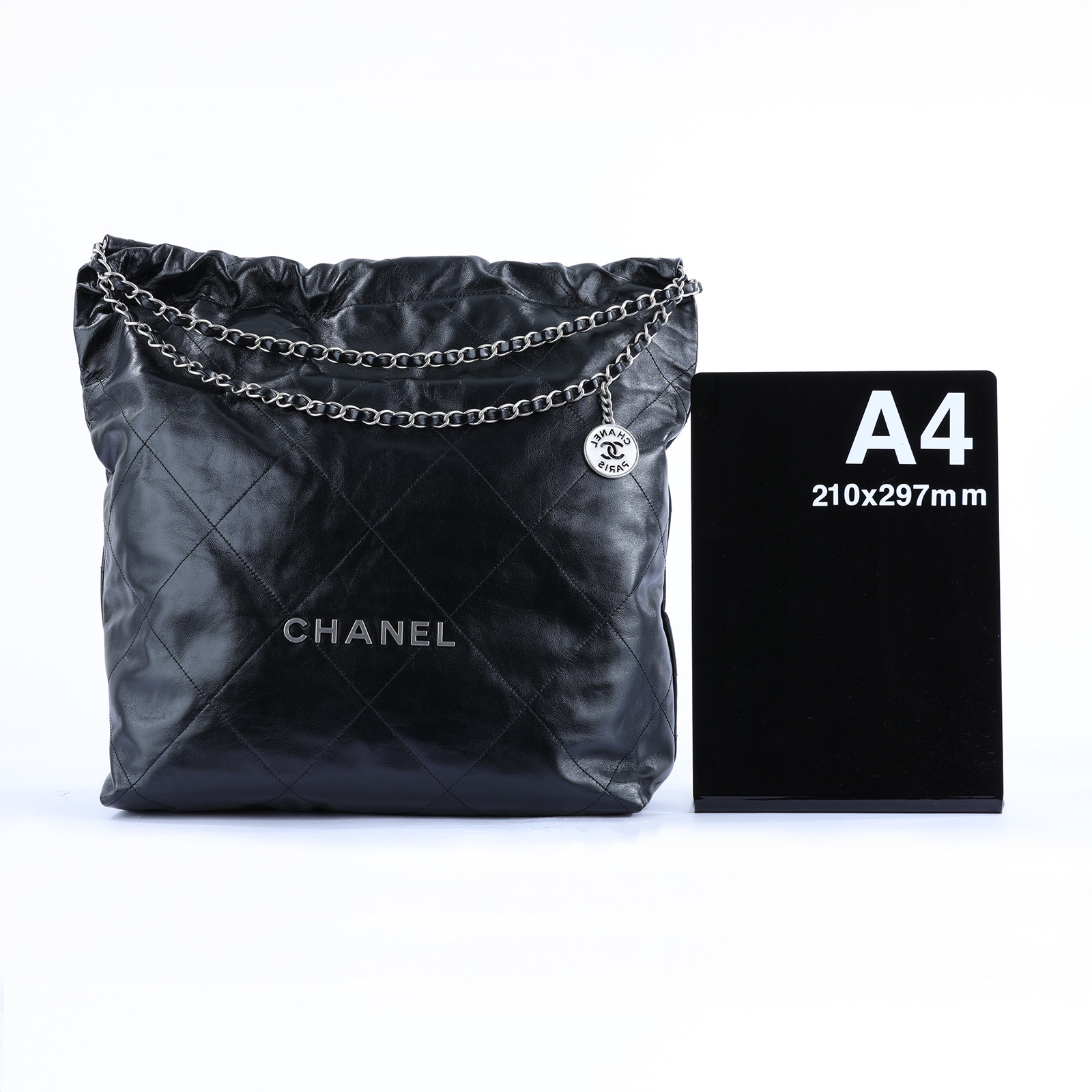香奈兒 CHANEL 22 大型 束口包 AS3262 晶片款 黑銀22大號 防塵袋/原廠盒子/購買證明正本