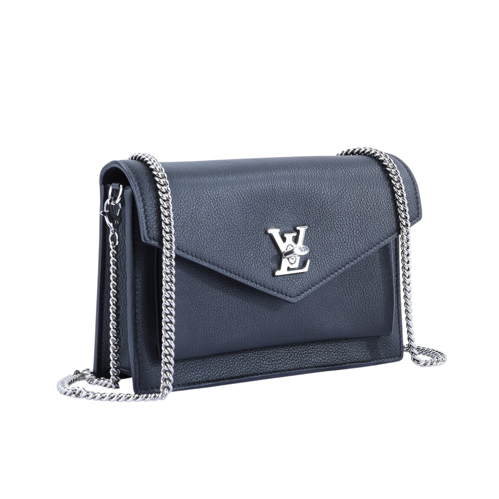 路易威登 LOUIS VUITTON Mylockme Chain Pochette 小牛皮 大LOGO 翻蓋 鍊帶 WOC 肩背 斜背包 M63471 晶片款  原廠盒子/防塵袋/購買證明正本