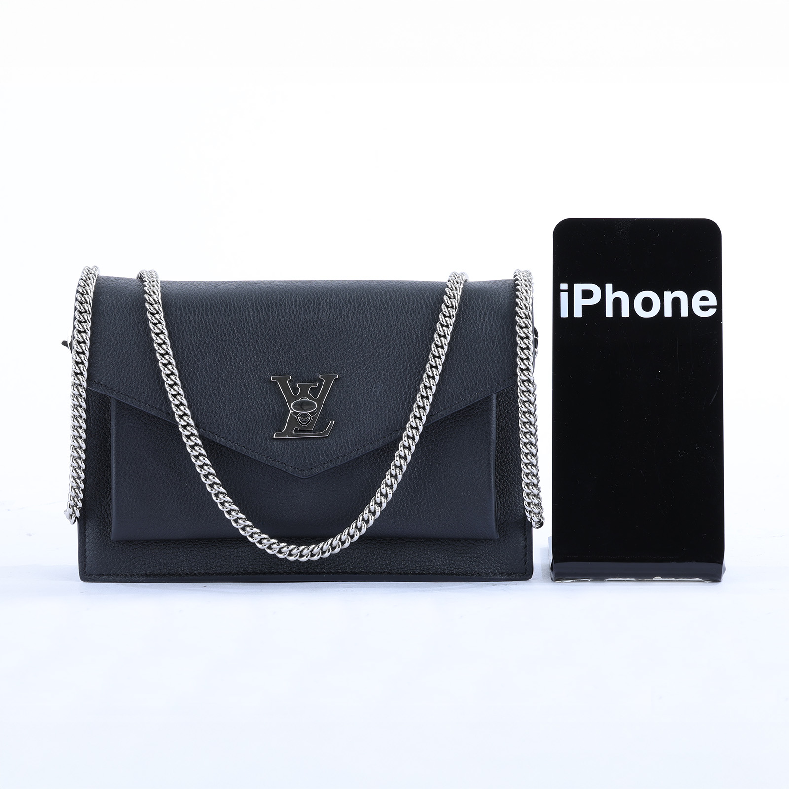 路易威登 LOUIS VUITTON Mylockme Chain Pochette 小牛皮 大LOGO 翻蓋 鍊帶 WOC 肩背 斜背包 M63471 晶片款  原廠盒子/防塵袋/購買證明正本