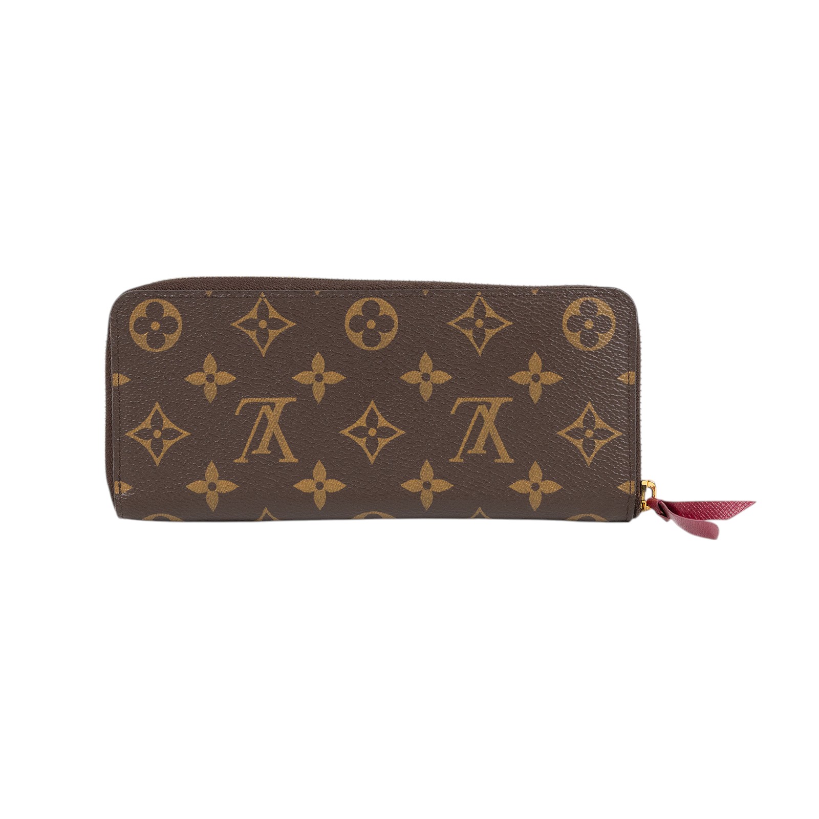 路易威登 LOUIS VUITTON Clémence 錢包 拉鍊 長夾 經典帆布 紫紅色 M60742 晶片款  原廠盒子/防塵袋/購買證明正本
