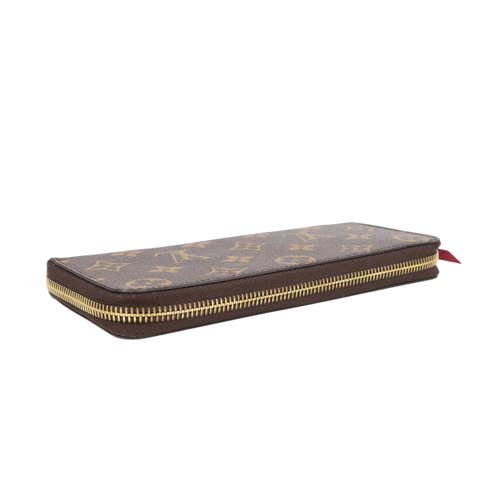 路易威登 LOUIS VUITTON Clémence 錢包 拉鍊 長夾 經典帆布 紫紅色 M60742 晶片款  原廠盒子/防塵袋/購買證明正本