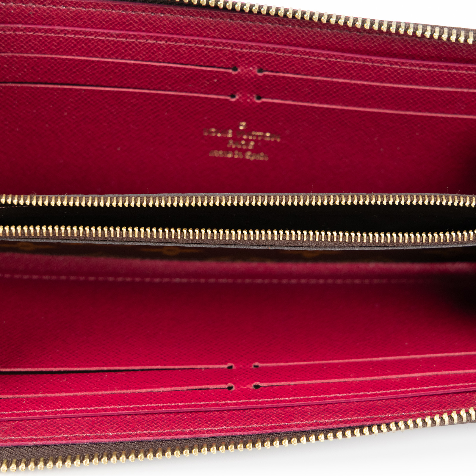 路易威登 LOUIS VUITTON Clémence 錢包 拉鍊 長夾 經典帆布 紫紅色 M60742 晶片款  原廠盒子/防塵袋/購買證明正本