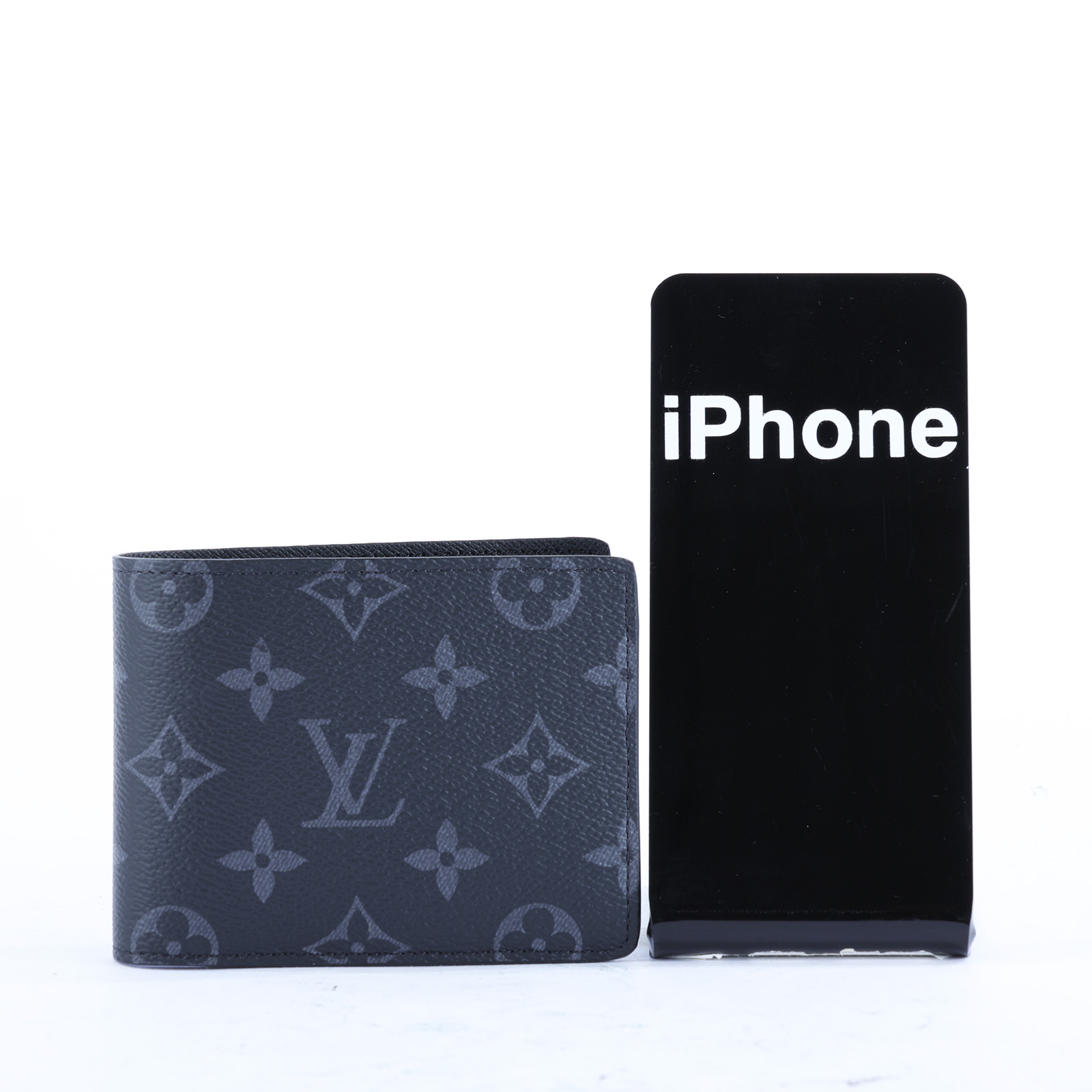 路易威登 LOUIS VUITTON Multiple Eclipse帆布 錢包 短夾 M61695 晶片款 黑原花短夾 原廠盒子/防塵袋/購買證明正本
