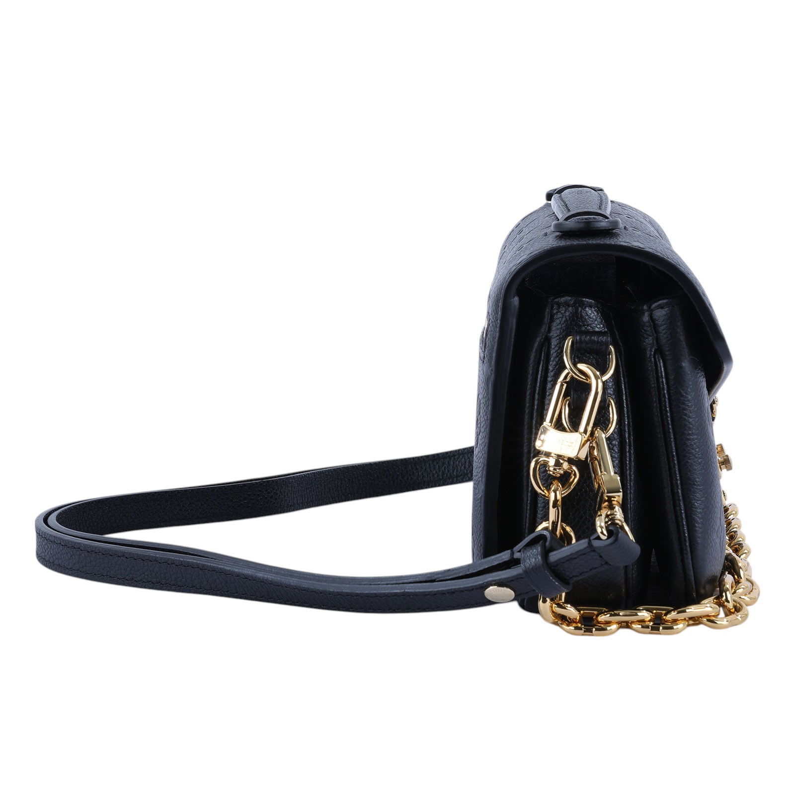 路易威登 LOUIS VUITTON Pochette Métis East West 鏈條 郵差包 腋下單肩包 黑色 M46595 晶片款  防塵袋/原廠盒子/購買證明正本/STARP2