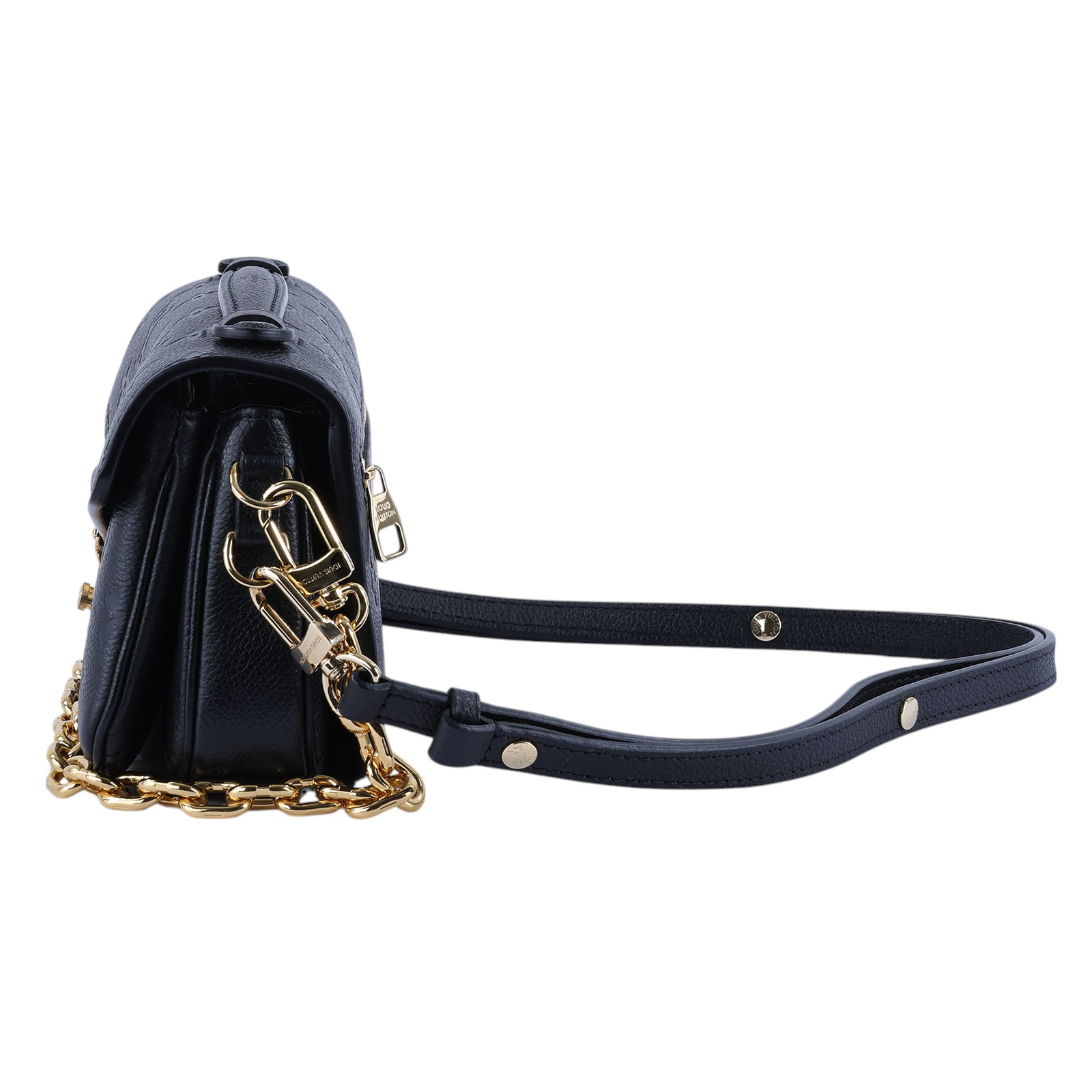 路易威登 LOUIS VUITTON Pochette Métis East West 鏈條 郵差包 腋下單肩包 黑色 M46595 晶片款  防塵袋/原廠盒子/購買證明正本/STARP2