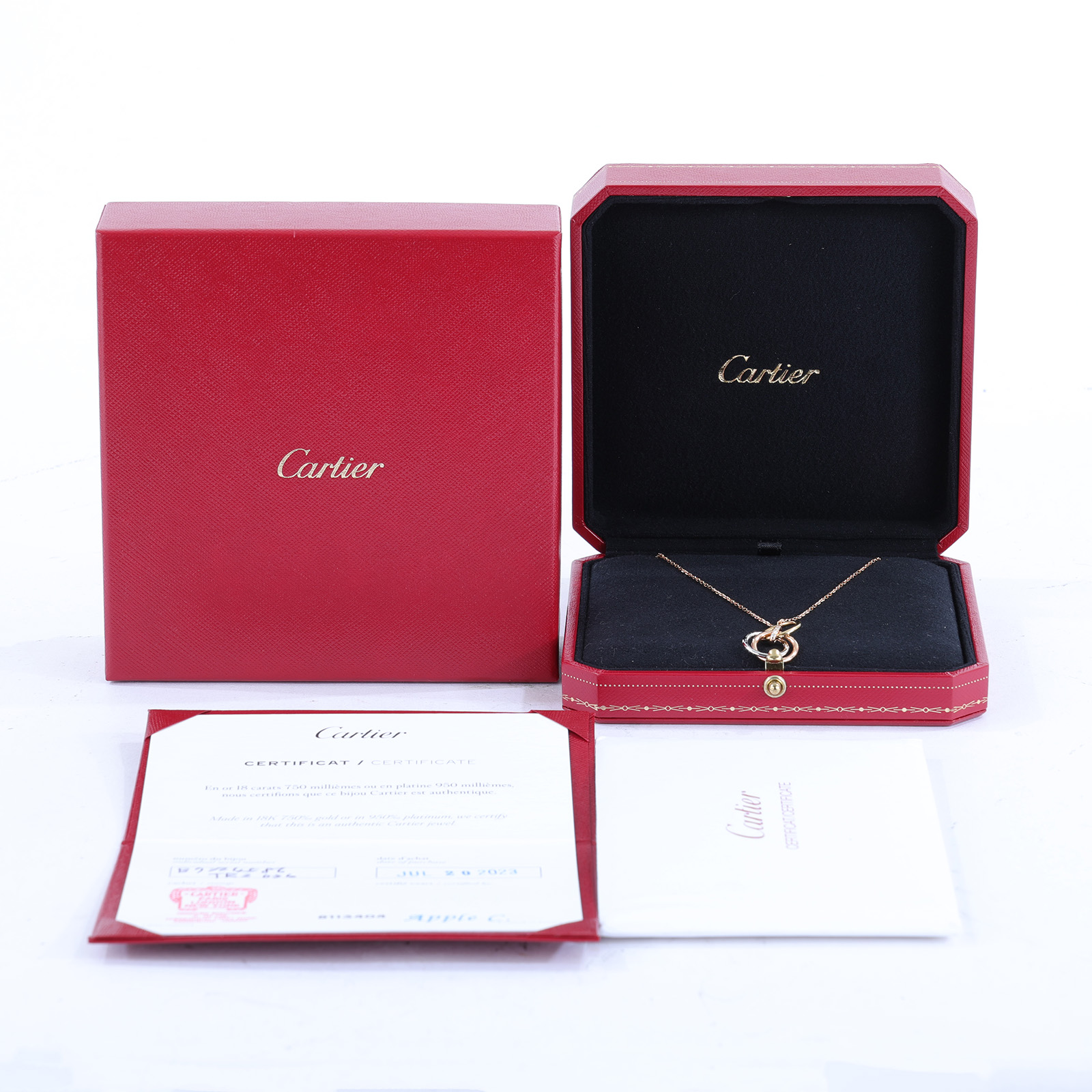 卡地亞 CARTIER Trinity 戒指 B7224586 K18 TRINITY 頸鏈 原廠盒子/證書