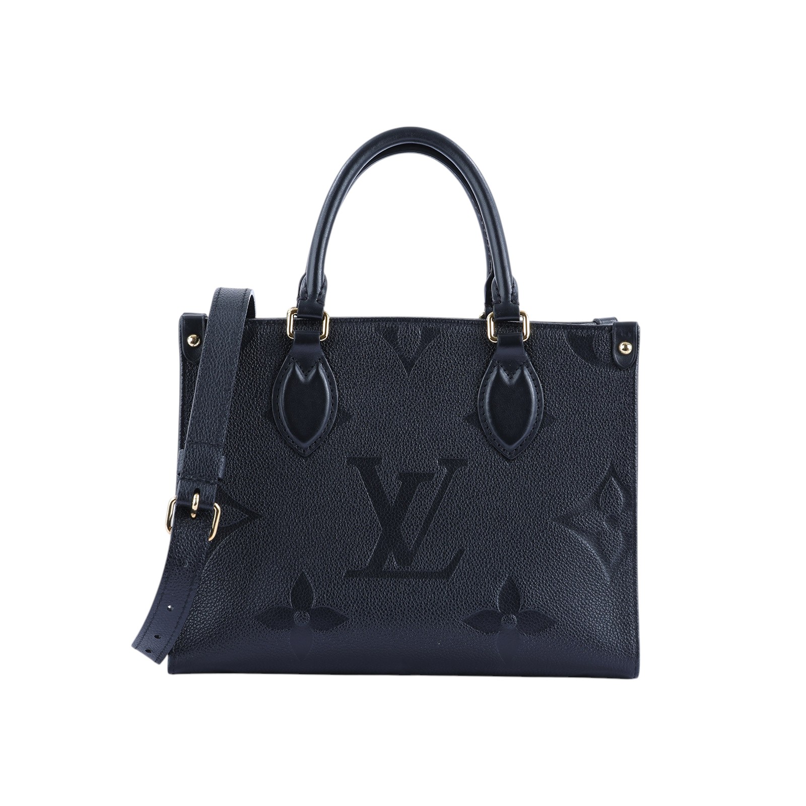 路易威登 LOUIS VUITTON OnTheGo PM 手提 肩背包 黑色 M45653 晶片款 黑原花壓紋ON THE GO PM 原廠盒子/防塵袋/背帶