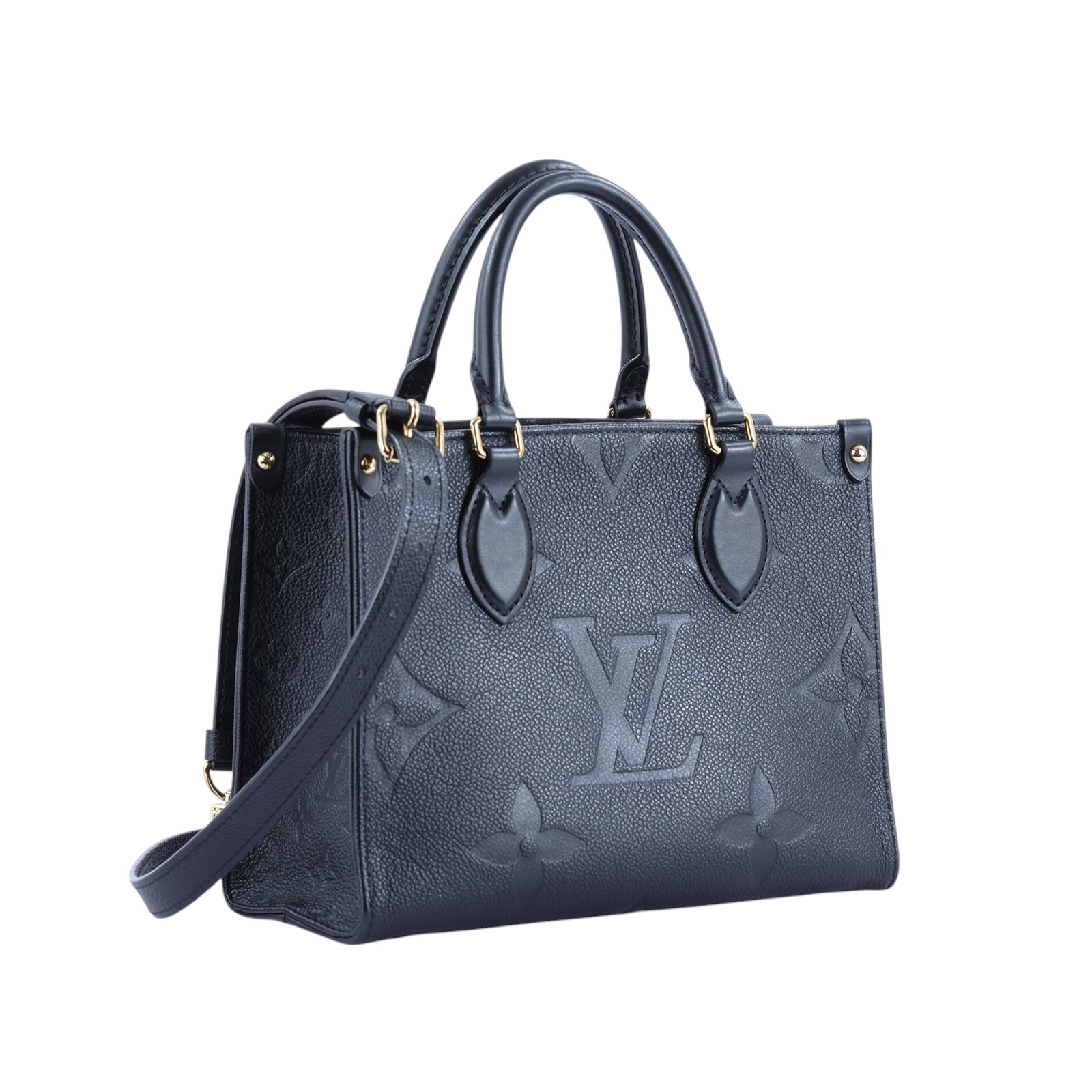 路易威登 LOUIS VUITTON OnTheGo PM 手提 肩背包 黑色 M45653 晶片款 黑原花壓紋ON THE GO PM 原廠盒子/防塵袋/背帶