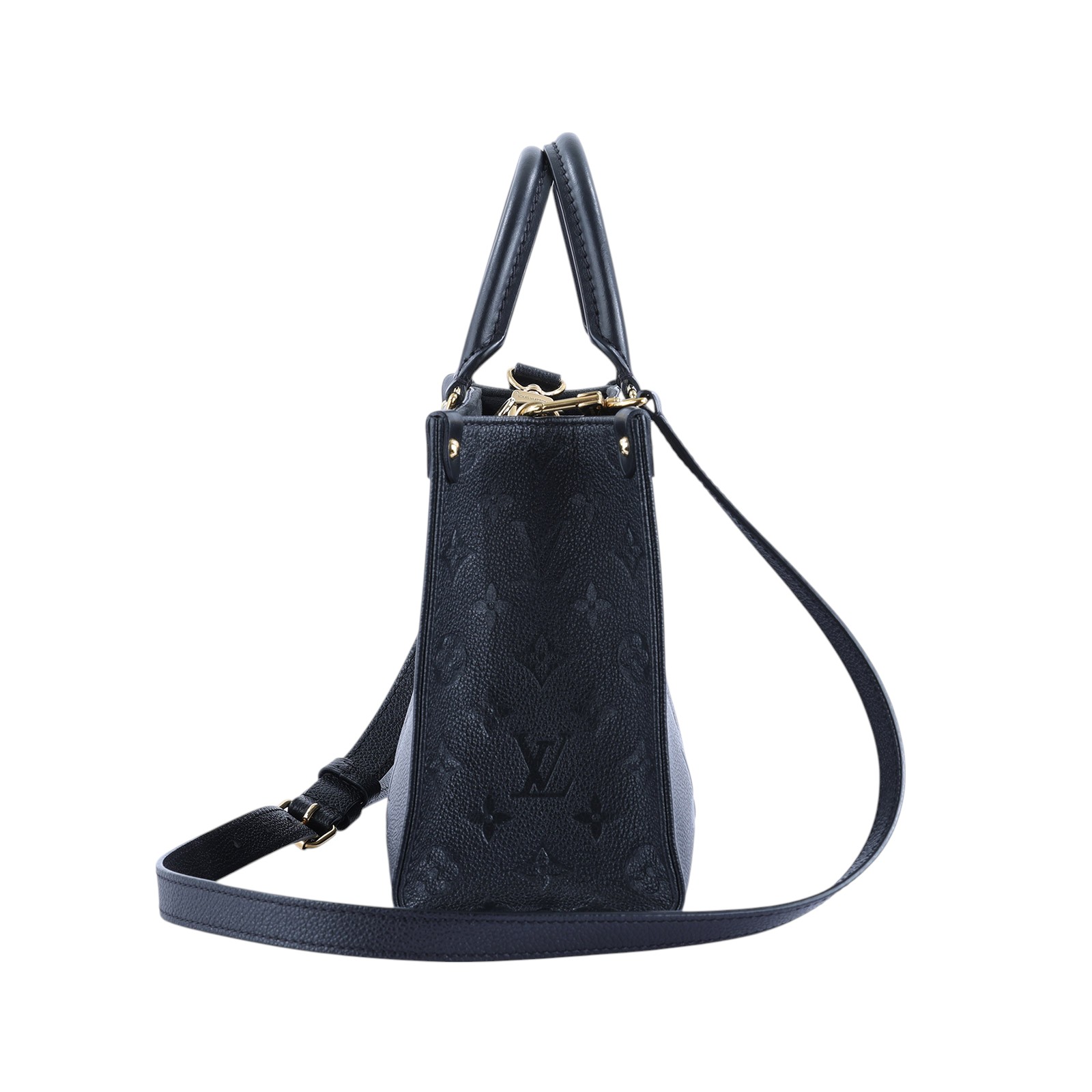 路易威登 LOUIS VUITTON OnTheGo PM 手提 肩背包 黑色 M45653 晶片款 黑原花壓紋ON THE GO PM 原廠盒子/防塵袋/背帶