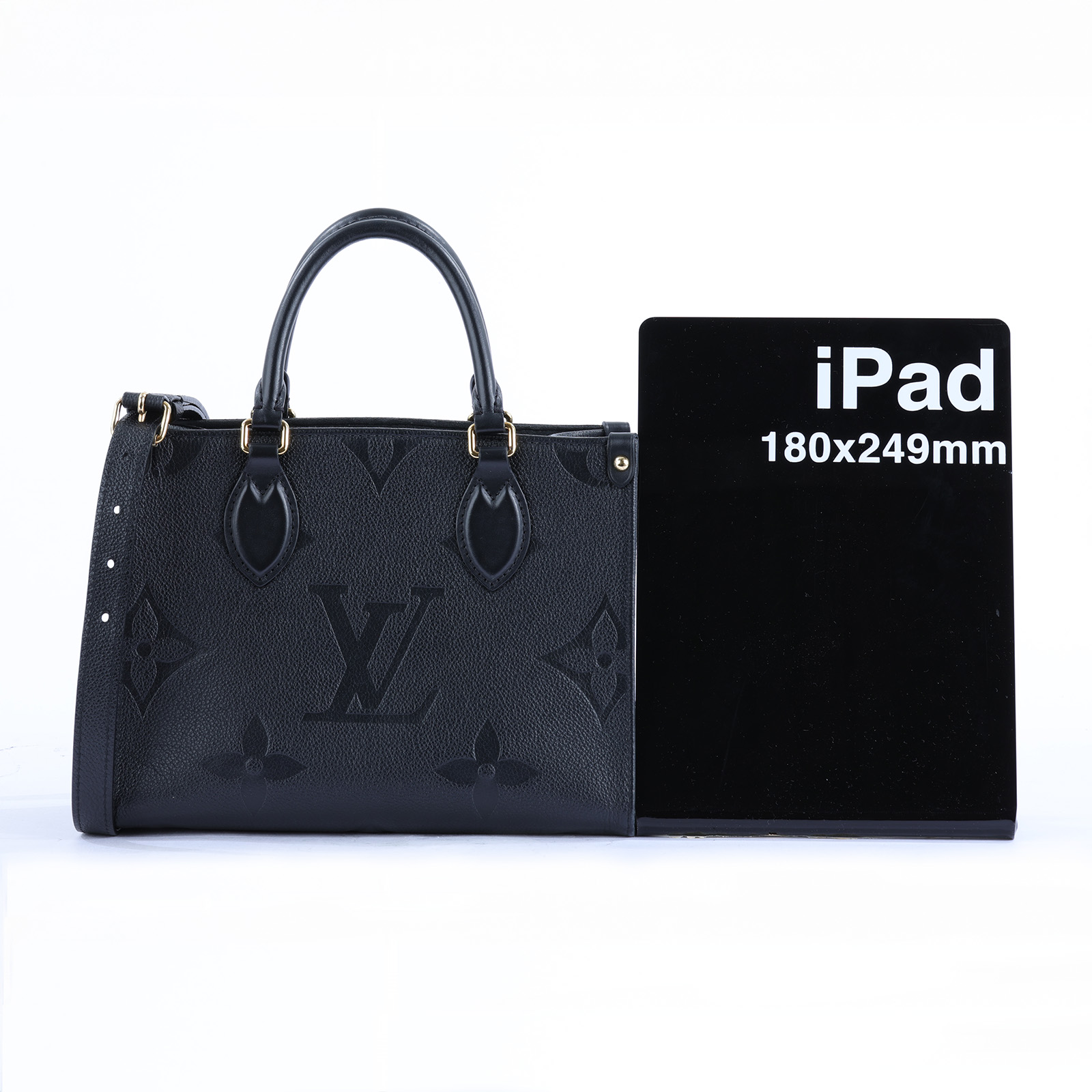 路易威登 LOUIS VUITTON OnTheGo PM 手提 肩背包 黑色 M45653 晶片款 黑原花壓紋ON THE GO PM 原廠盒子/防塵袋/背帶