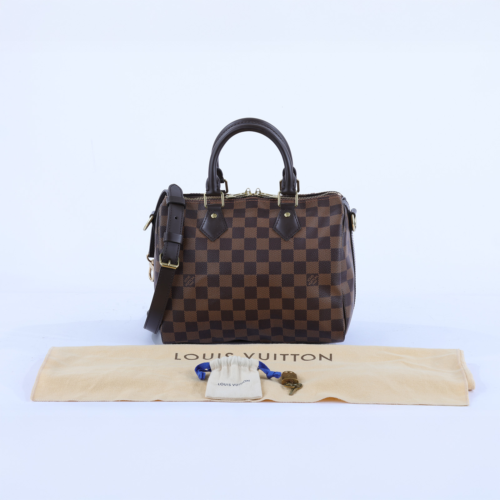 路易威登 LOUIS VUITTON Speedy Bandoulière 25  波士頓包 手提包 棕棋盤格 N40575  防塵袋/背帶/鎖組