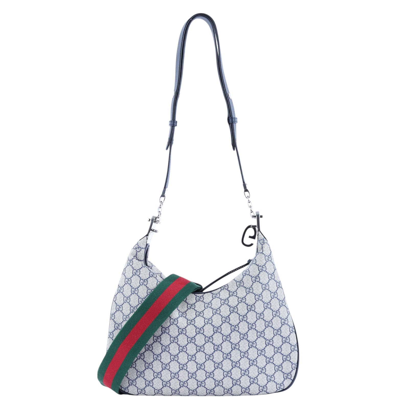 古馳 GUCCI Attache 肩背包 702823 深藍GG紋ATTACHE 防塵袋/背帶