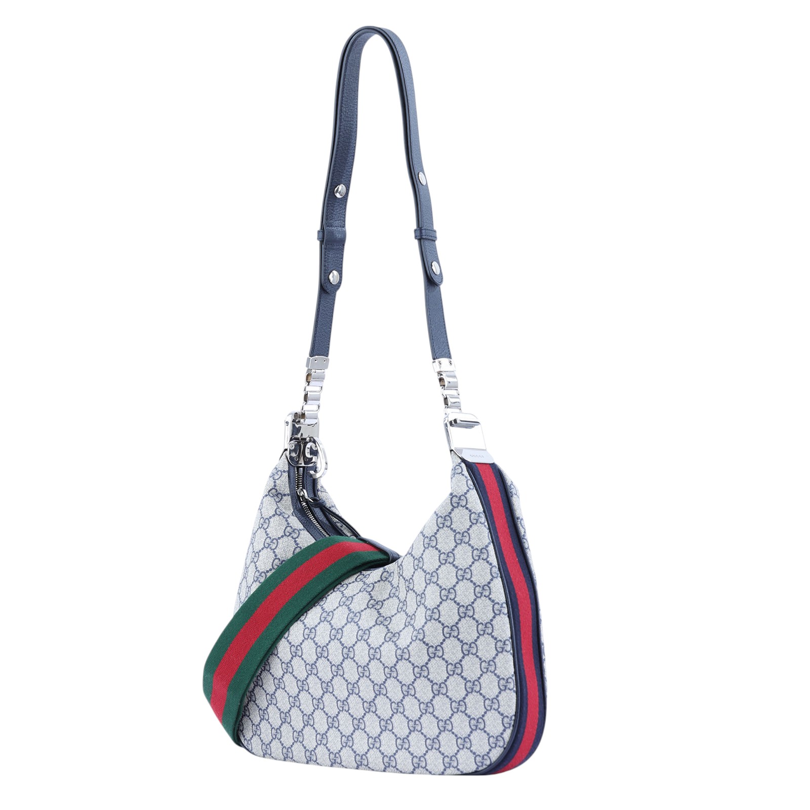古馳 GUCCI Attache 肩背包 702823 深藍GG紋ATTACHE 防塵袋/背帶