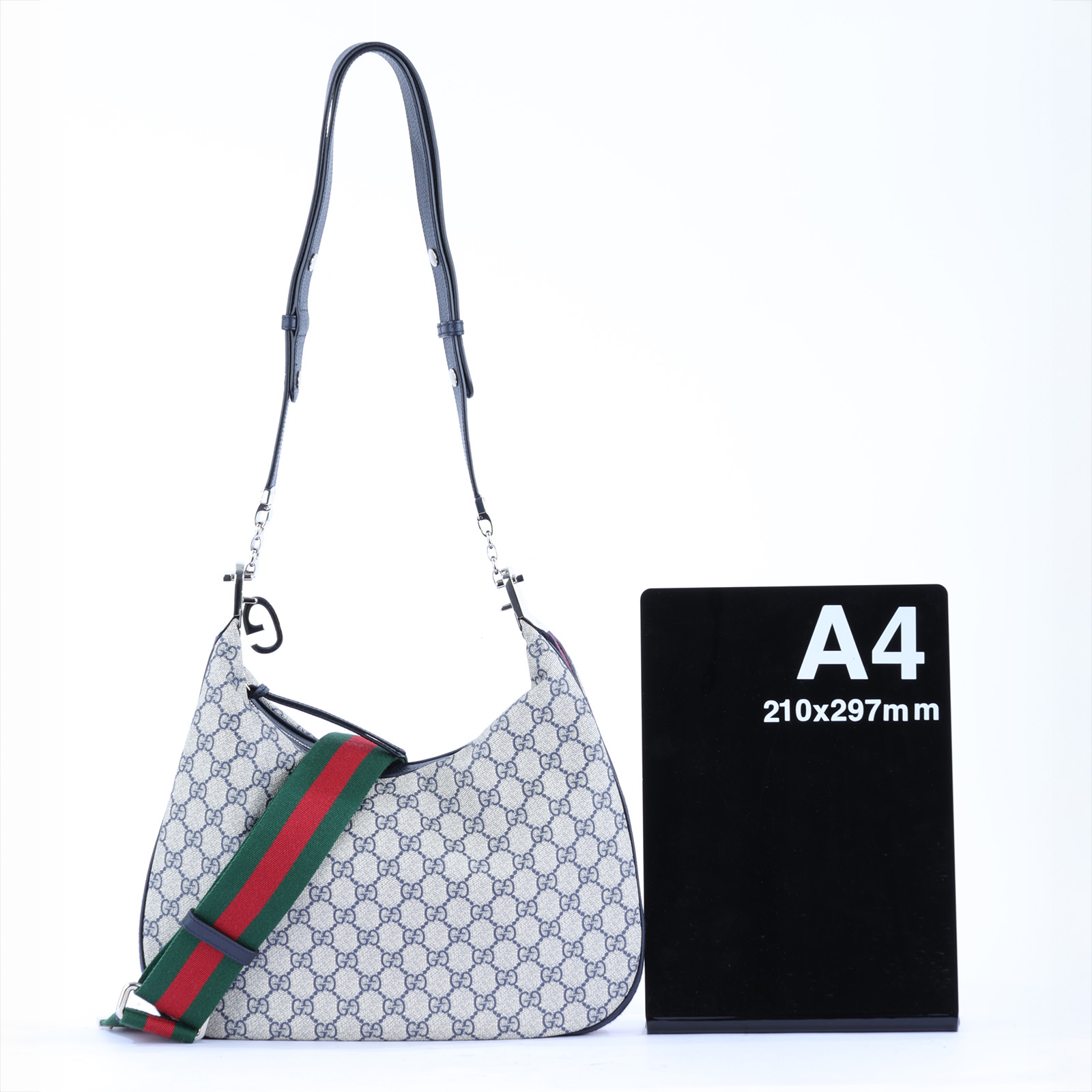 古馳 GUCCI Attache 肩背包 702823 深藍GG紋ATTACHE 防塵袋/背帶