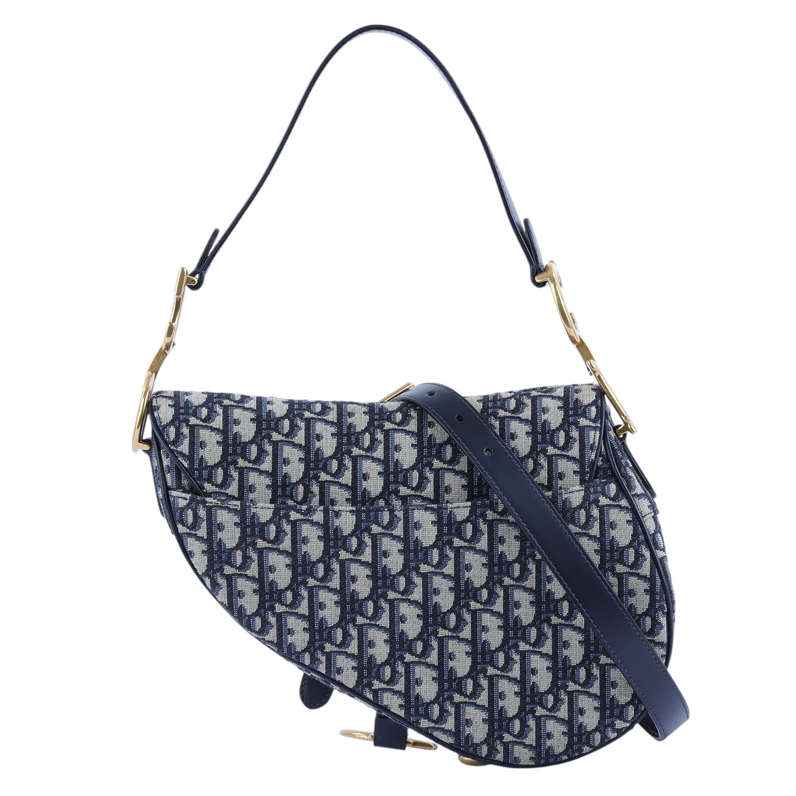 迪奧 CHRISTIAN DIOR Saddle 馬鞍袋 連肩帶 M0455CTZQ 藍緹花SADDLE 防塵袋/背帶/保證卡