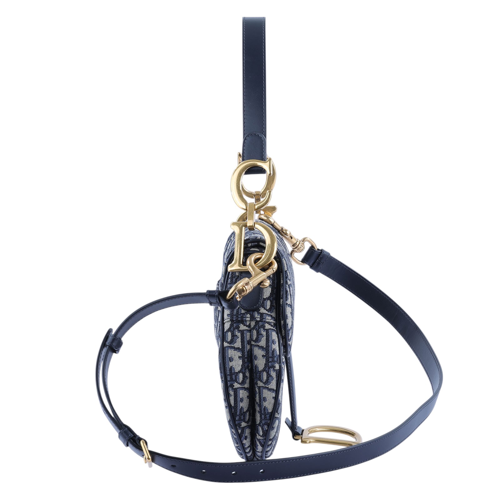 迪奧 CHRISTIAN DIOR Saddle 馬鞍袋 連肩帶 M0455CTZQ 藍緹花SADDLE 防塵袋/背帶/保證卡