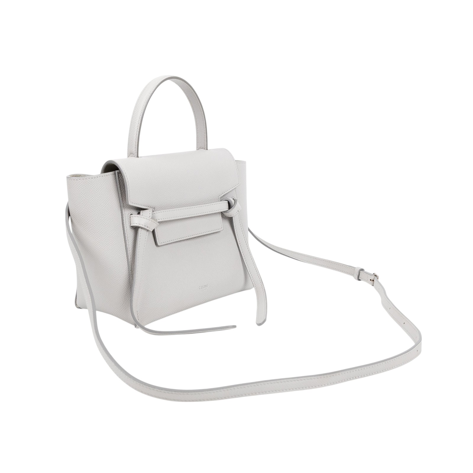 思琳 CELINE 珠地小牛皮 袖珍型 Belt 手袋 189003ZVA 淺灰 BELT BAG NANO 防塵袋/購買證明正本/背帶