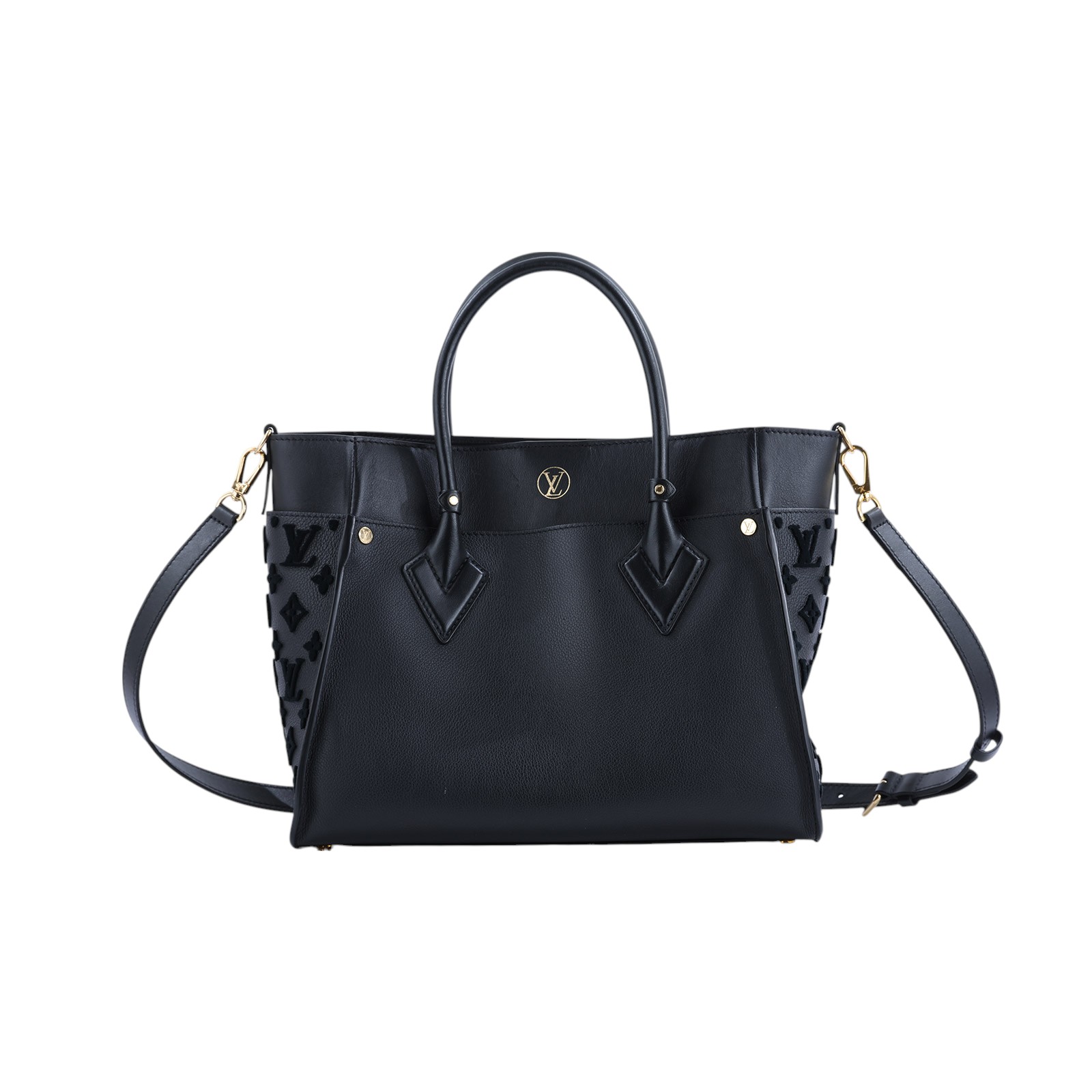 路易威登 LOUIS VUITTON On My Side MM 肩背 托特包 黑色 M53826 晶片款 黑金On My Side MM STARP/防塵袋
