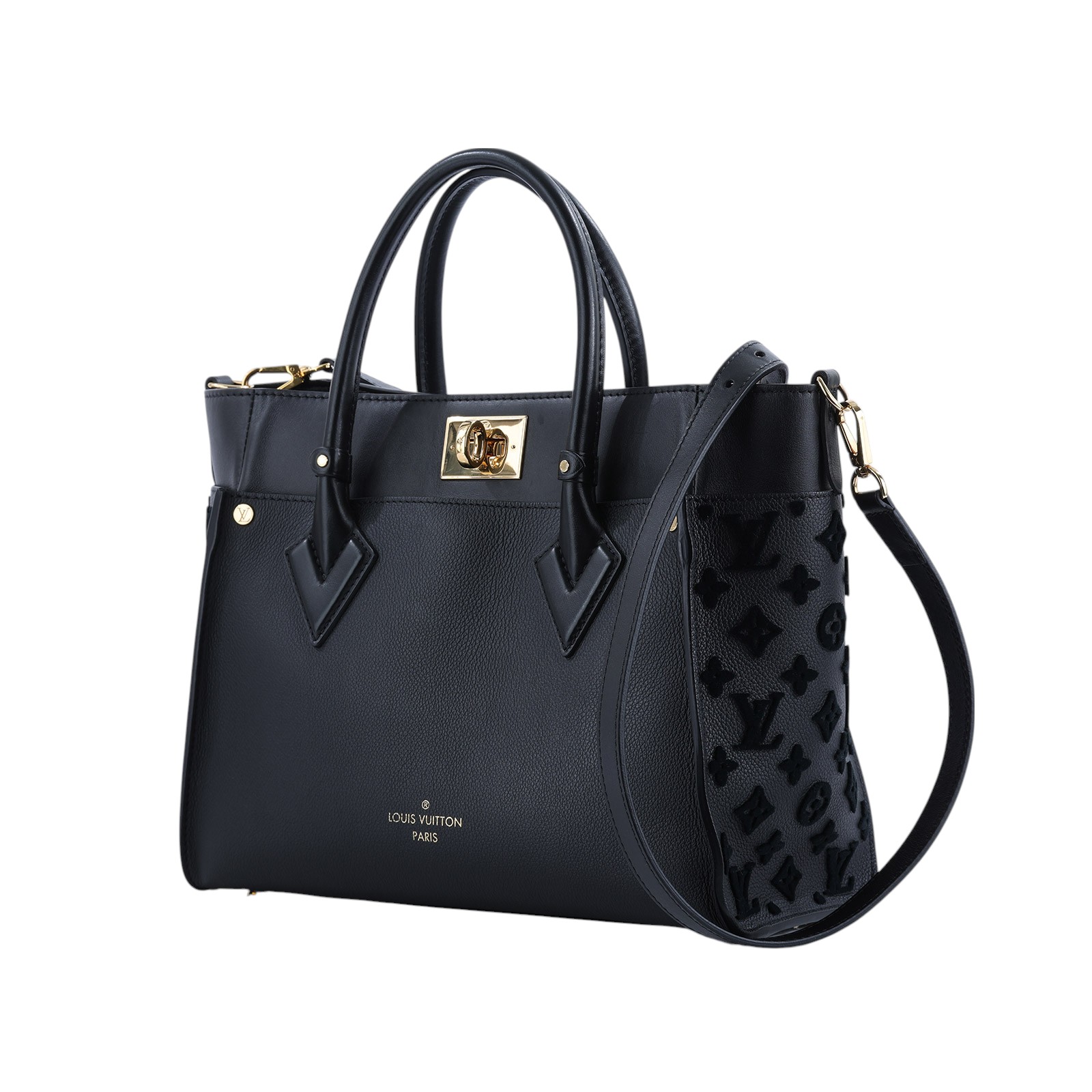 路易威登 LOUIS VUITTON On My Side MM 肩背 托特包 黑色 M53826 晶片款 黑金On My Side MM STARP/防塵袋