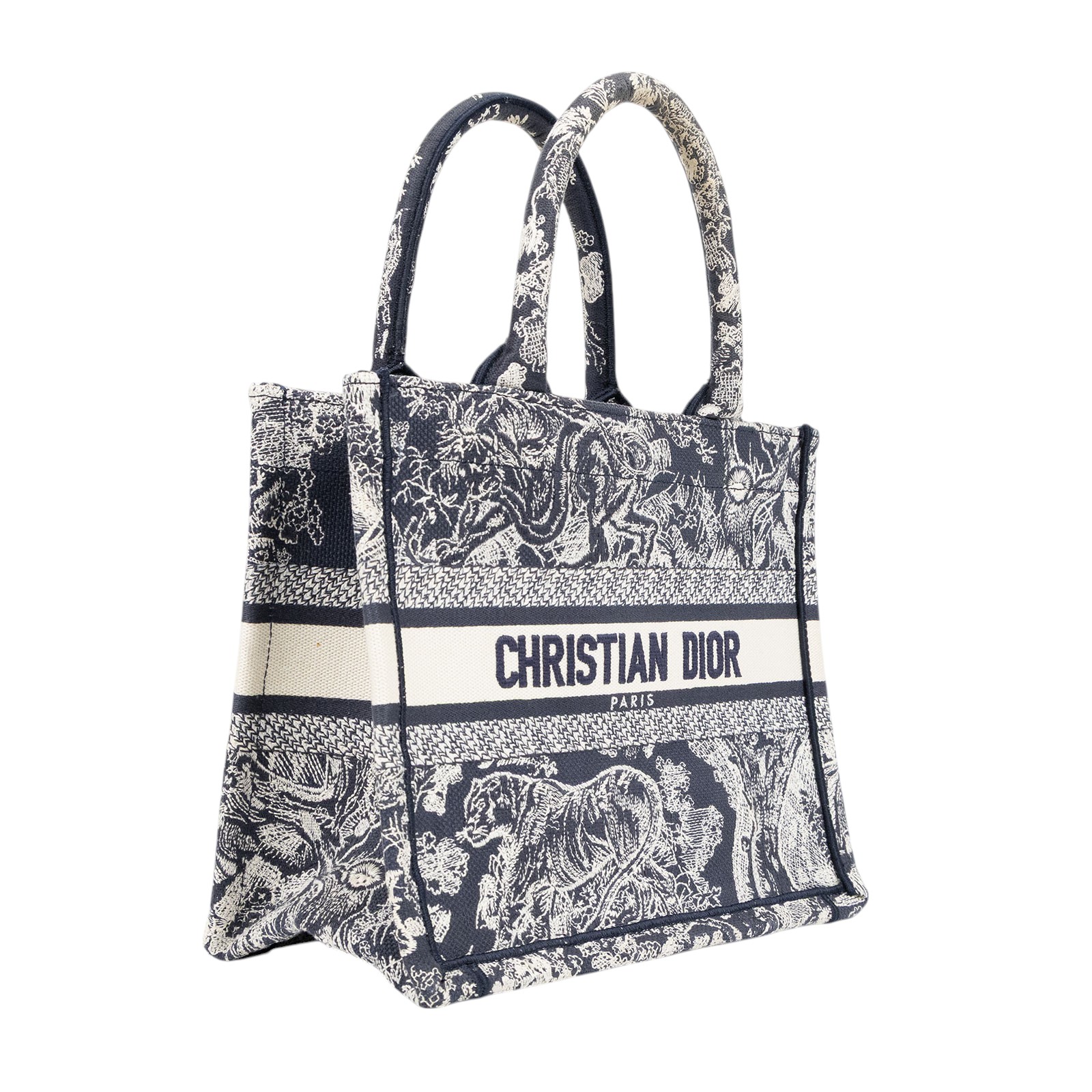 迪奧 CHRISTIAN DIOR Book Tote 小型 托特包 藍色 白色 M1265ZRGO 動物園BOOK TOTE SMALL 無附屬品