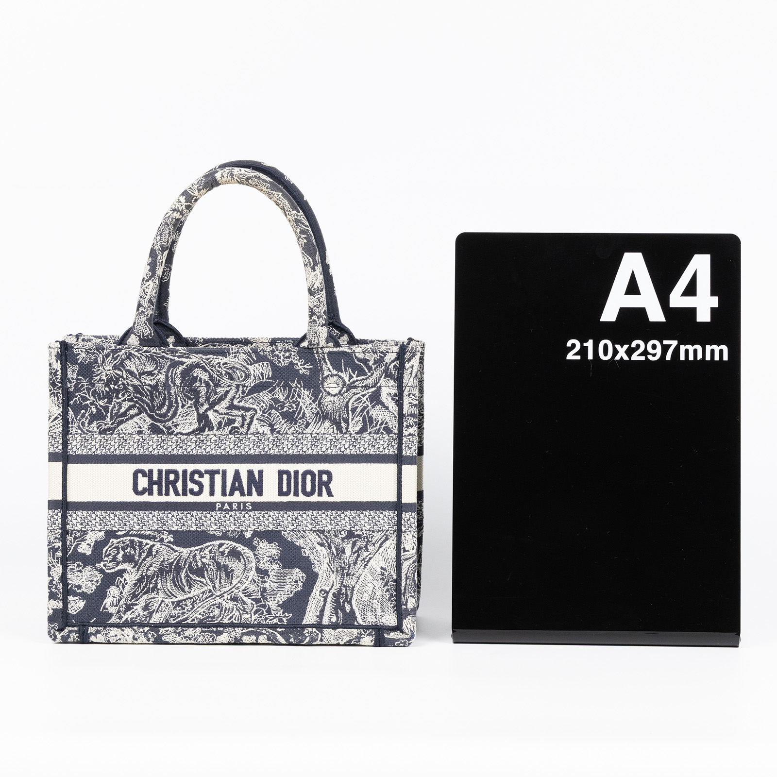 迪奧 CHRISTIAN DIOR Book Tote 小型 托特包 藍色 白色 M1265ZRGO 動物園BOOK TOTE SMALL 無附屬品