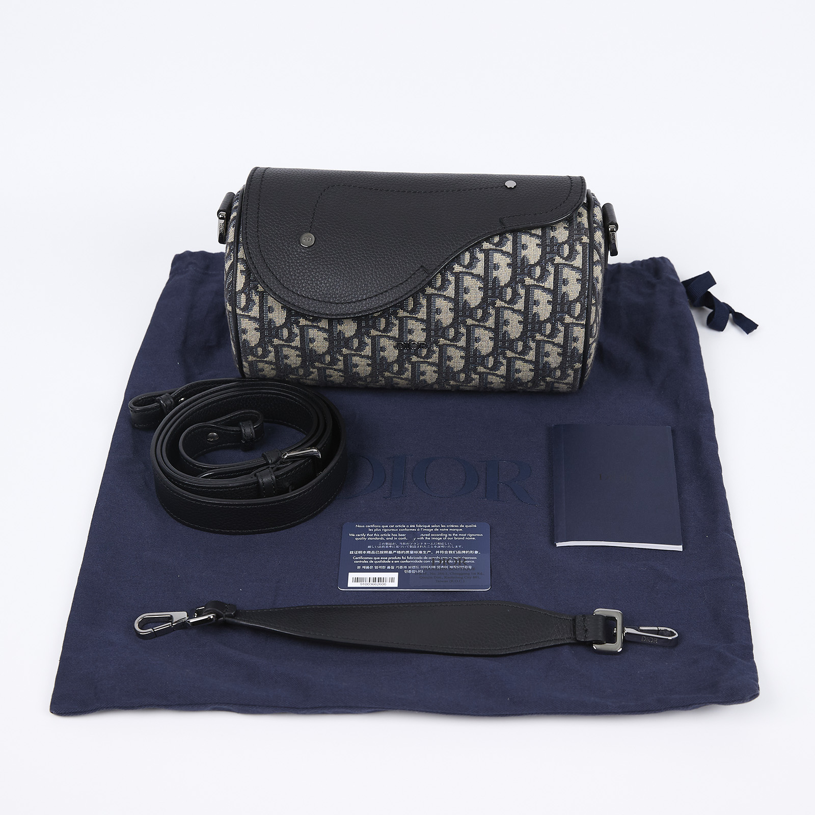 迪奧 CHRISTIAN DIOR Roller Bag 斜背包滾筒包 1ADPO261YKY OBLIQUE ROLLER 圓筒側背包 防塵袋/保證卡/背帶