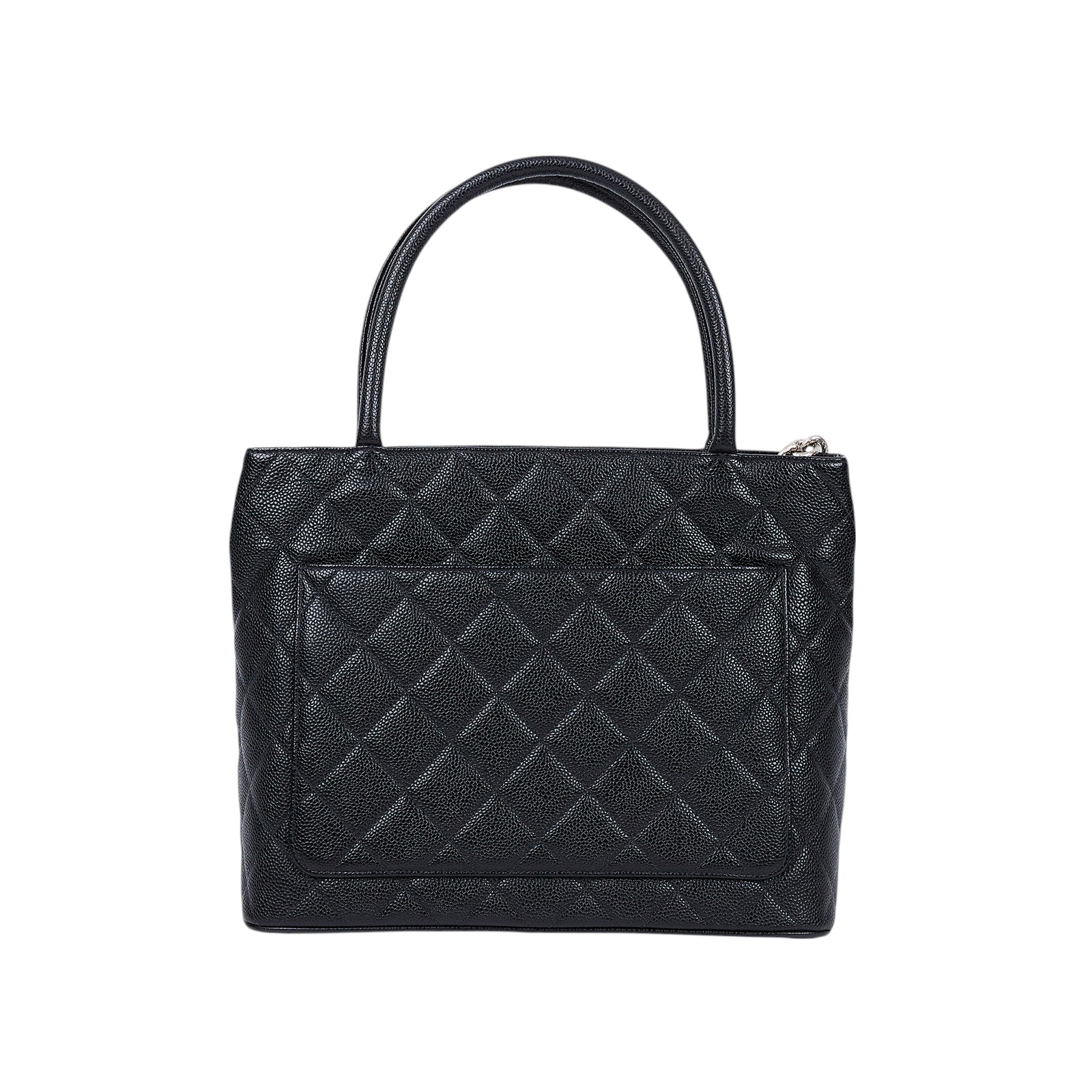 香奈兒 CHANEL 手提包 荔枝牛皮 方型 銀幣包 A01804 黑銀荔枝金幣包 防塵袋/保證卡