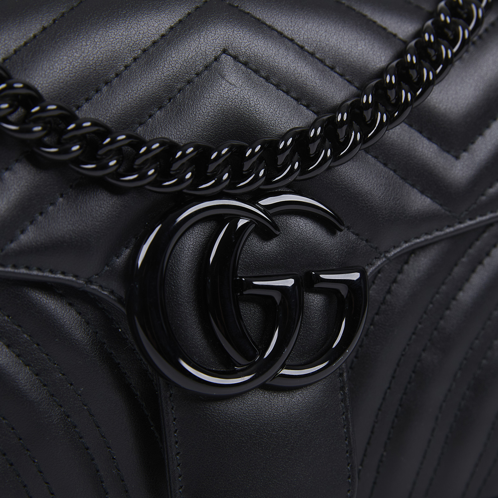 古馳 GUCCI GG Marmont 小型 絎縫 肩揹袋 443497 SO BLACK MARMONT 小號肩背包 原廠盒子/防塵袋