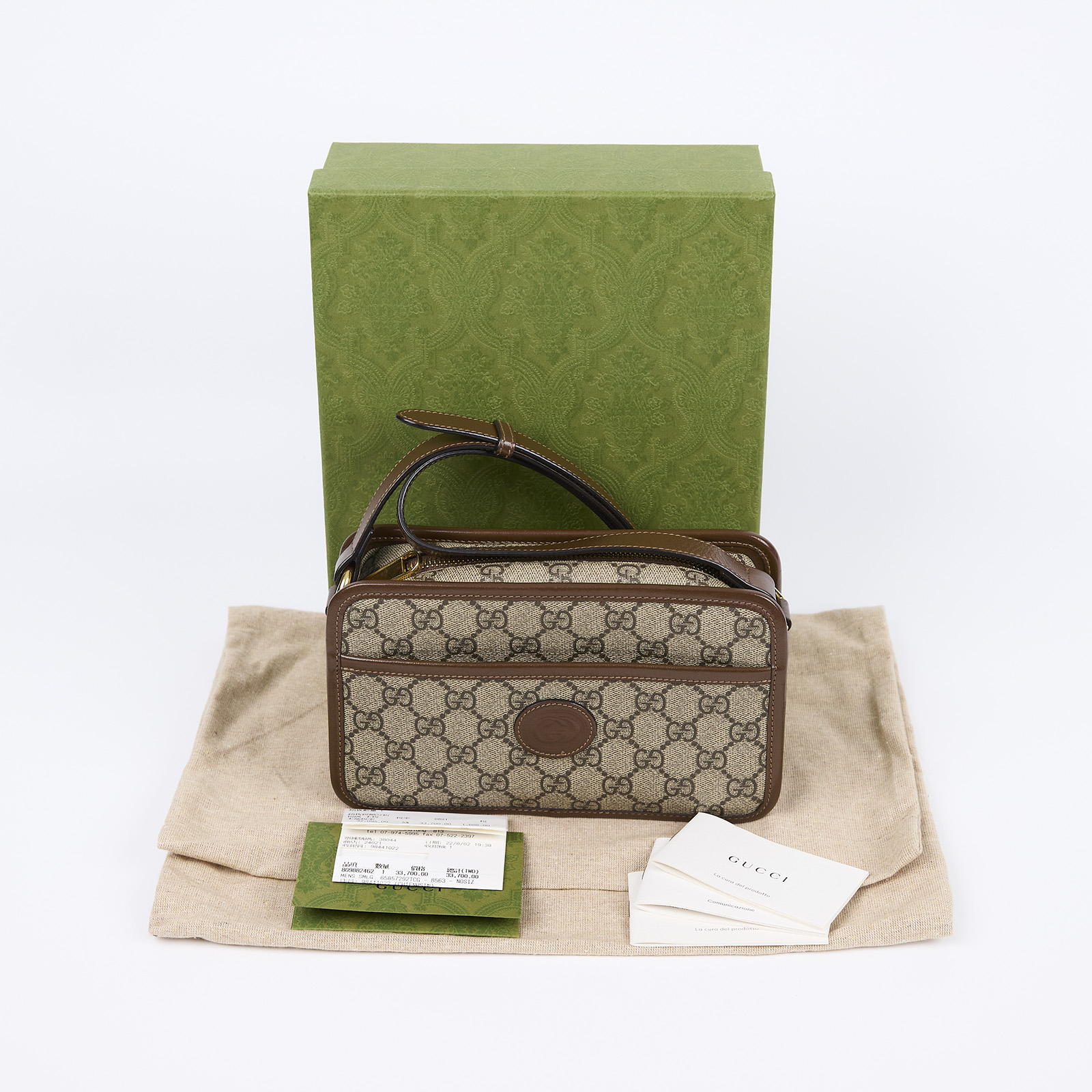 古馳 GUCCI Interlocking G 迷你袋 隨身 肩背 斜背包 658572 棕GG紋相機包 原廠盒子/防塵袋/購買證明正本