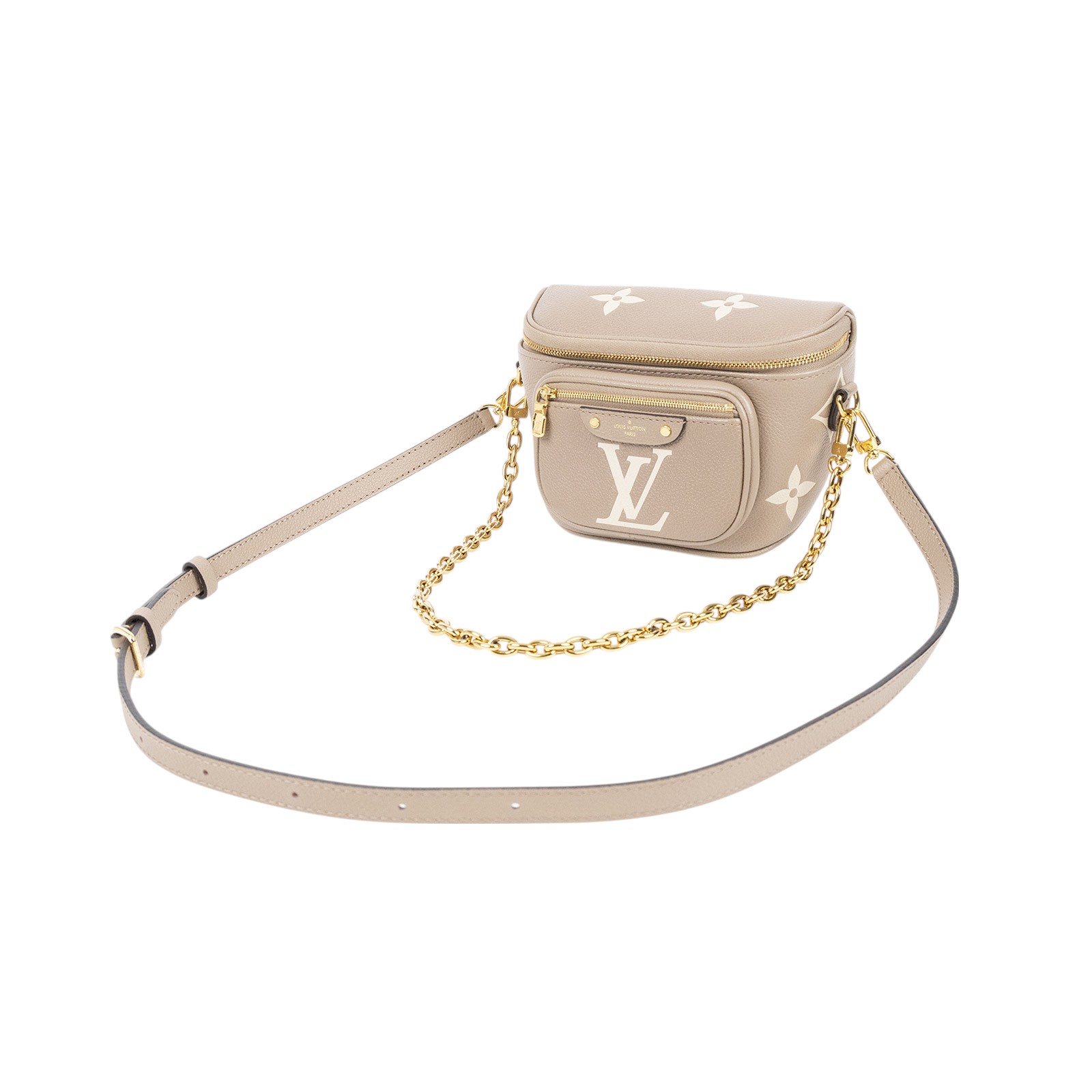 路易威登 LOUIS VUITTON Mini Bumbag 斑鳩灰色 奶油色 M83219 晶片款 斑鳩灰Mini Bumbag 防塵袋/原廠盒子/背帶2