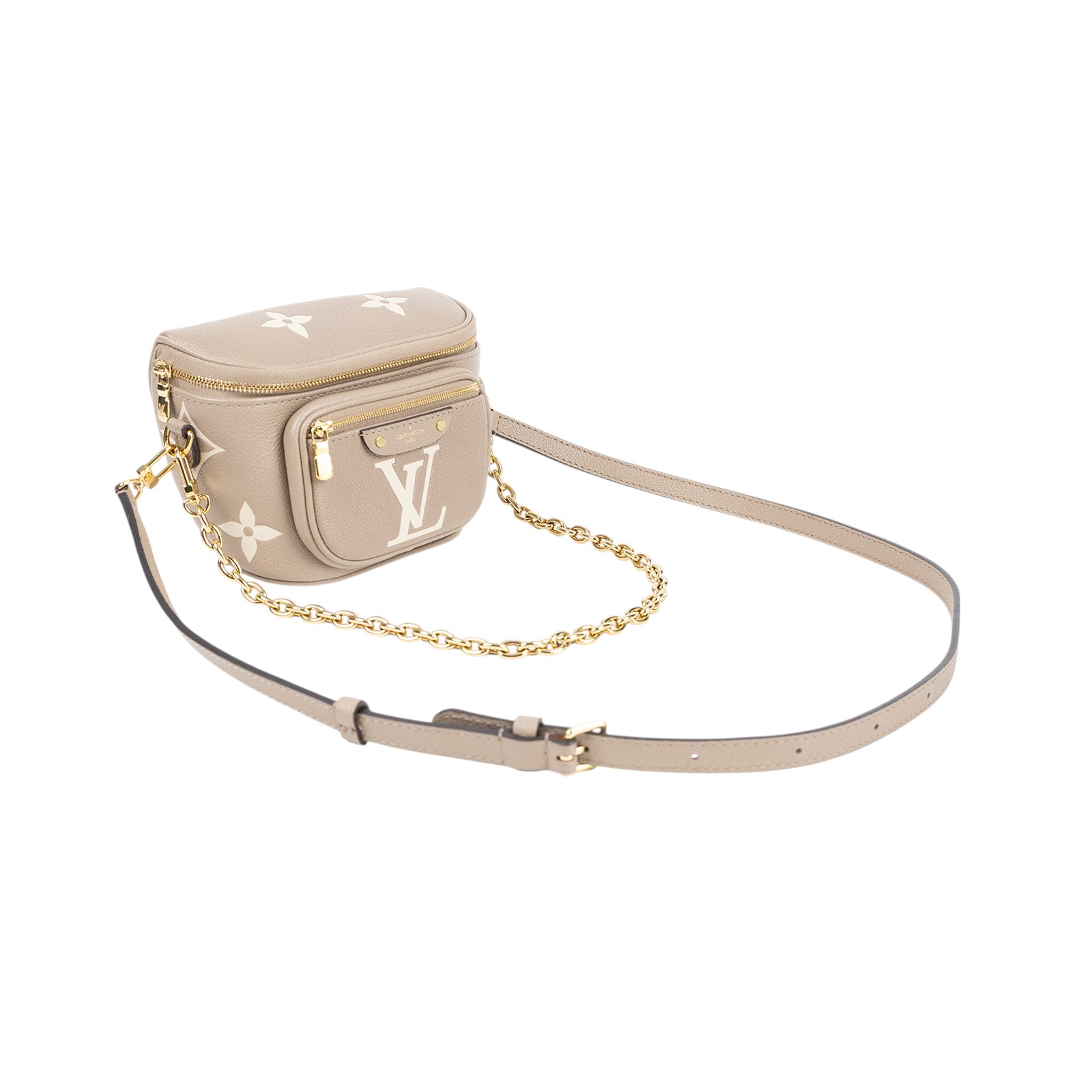 路易威登 LOUIS VUITTON Mini Bumbag 斑鳩灰色 奶油色 M83219 晶片款 斑鳩灰Mini Bumbag 防塵袋/原廠盒子/背帶2