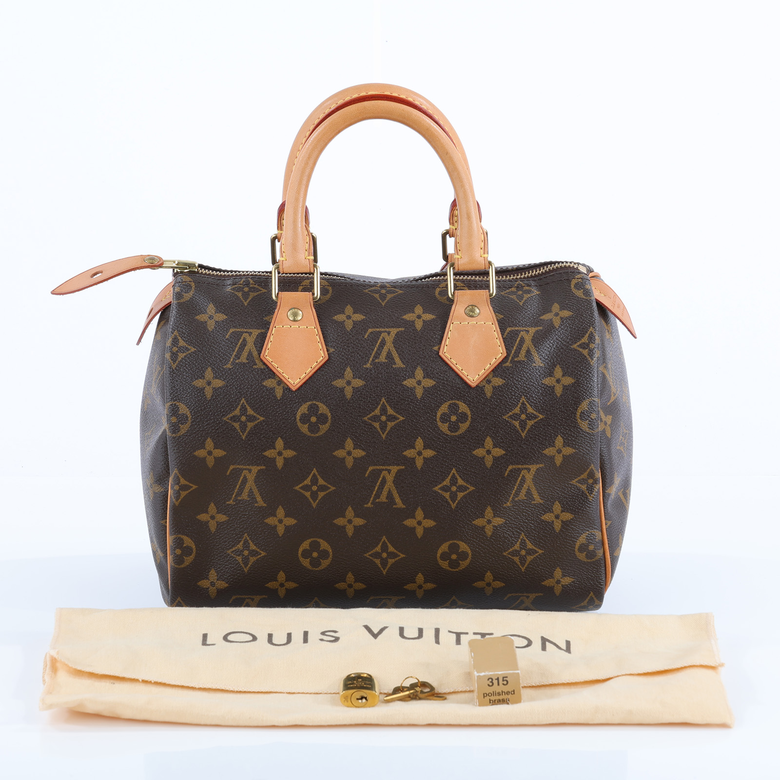 路易威登 LOUIS VUITTON Speedy 25 舊款 手提波士頓包 經典帆布 M41528 原花SPEEDY25 防塵袋/鎖組