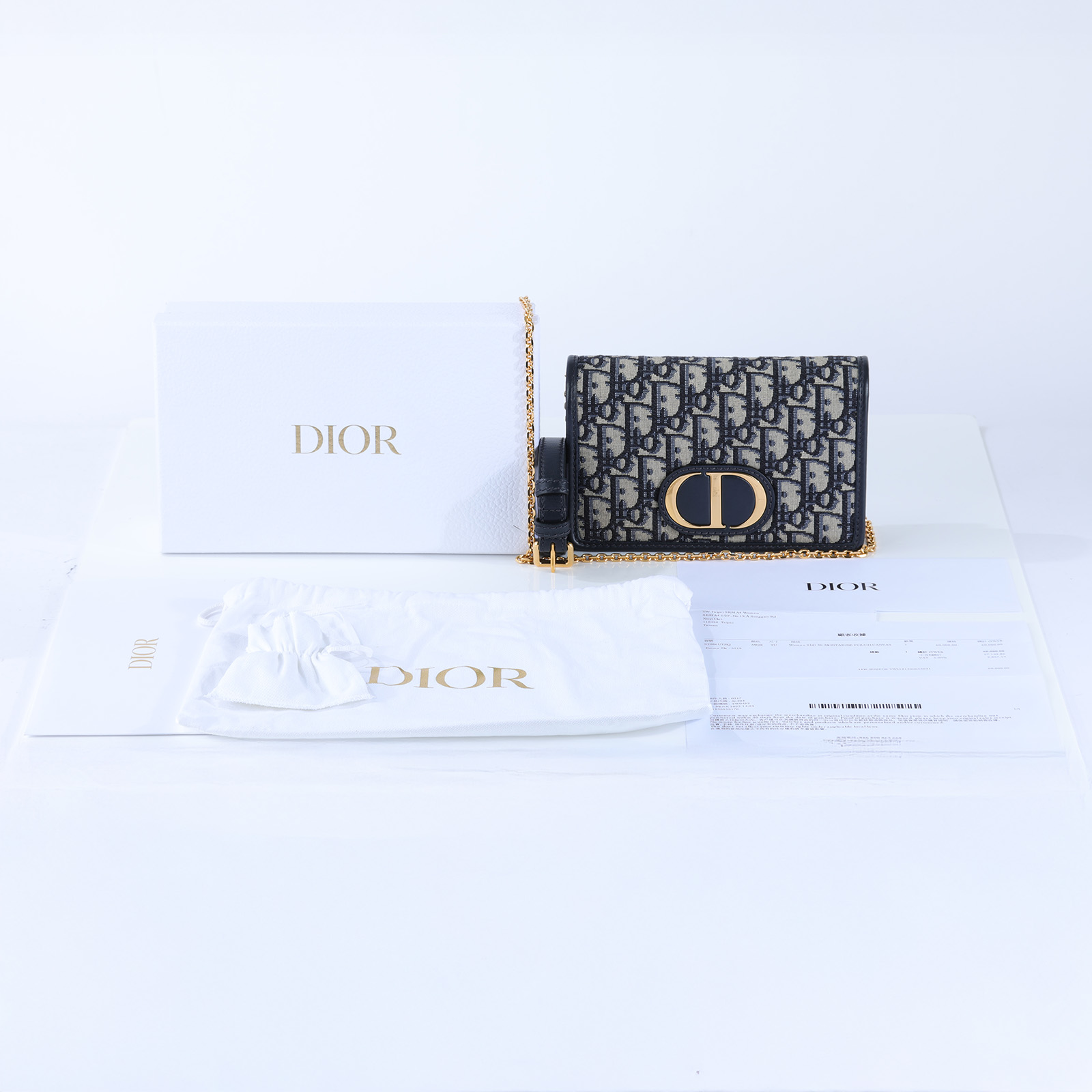 迪奧 CHRISTIAN DIOR Lady Dior My 帆布 鍊條 肩背 手拿包 S2086UTZQ  STARP2/防塵袋/原廠盒子/購買證明正本