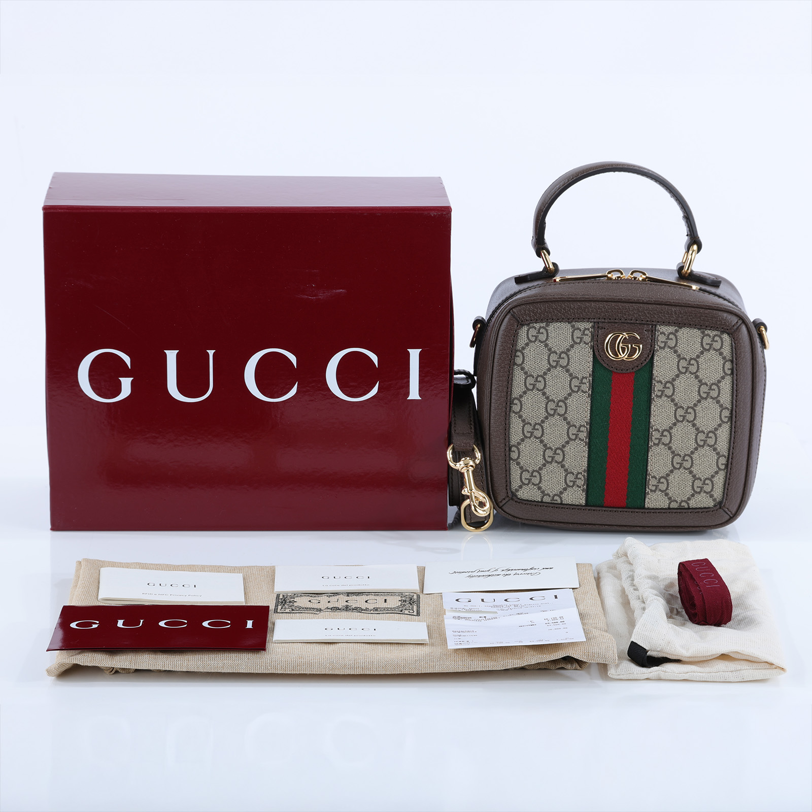 古馳 GUCCI Ophidia 迷你 手提包 772157 咖Ophidia迷你方型手提包 原廠盒子/防塵袋/背帶/購買證明正本