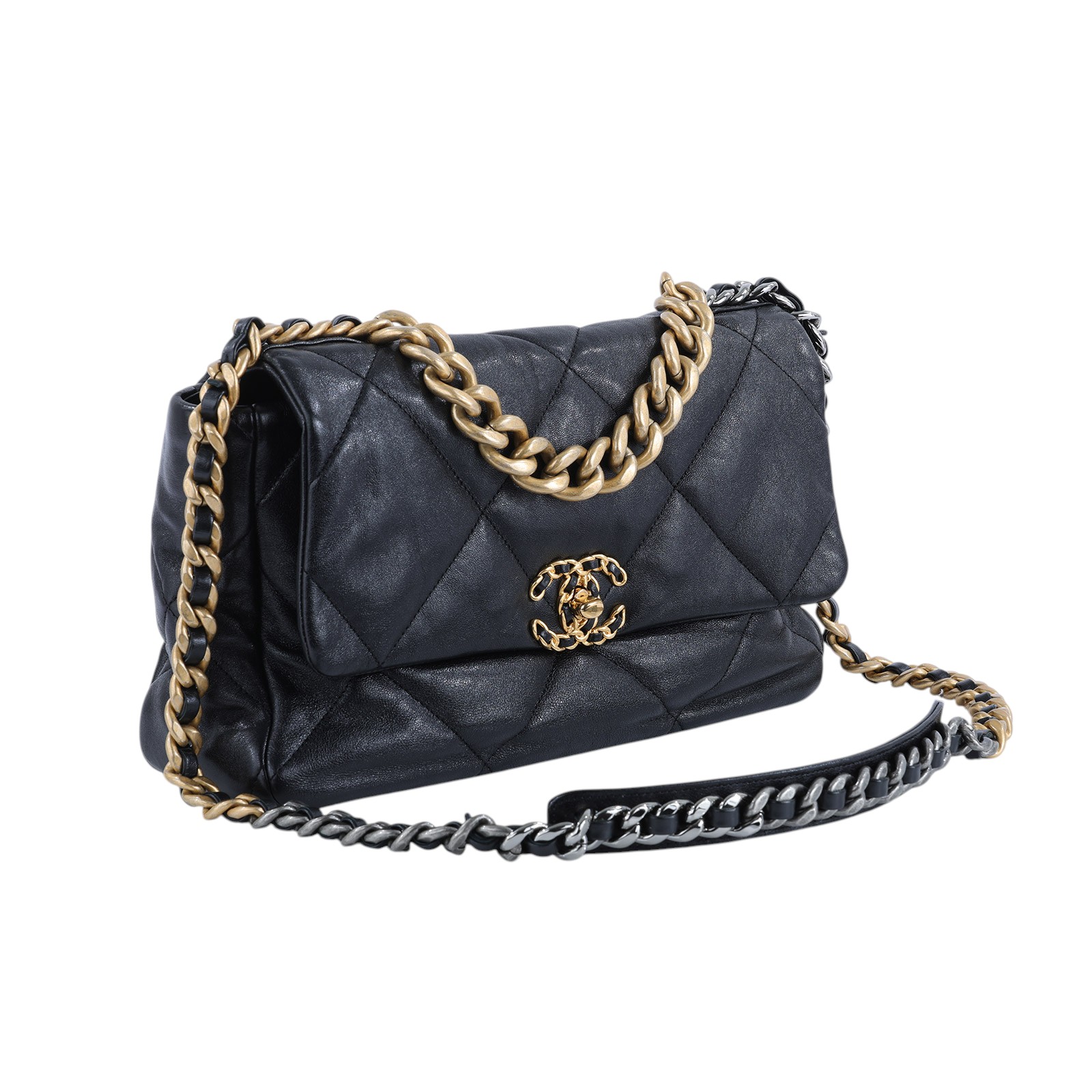 香奈兒 CHANEL 19 大型口蓋包 AS1161 29開黑19BAG 30CM 原廠盒子/防塵袋/保證卡