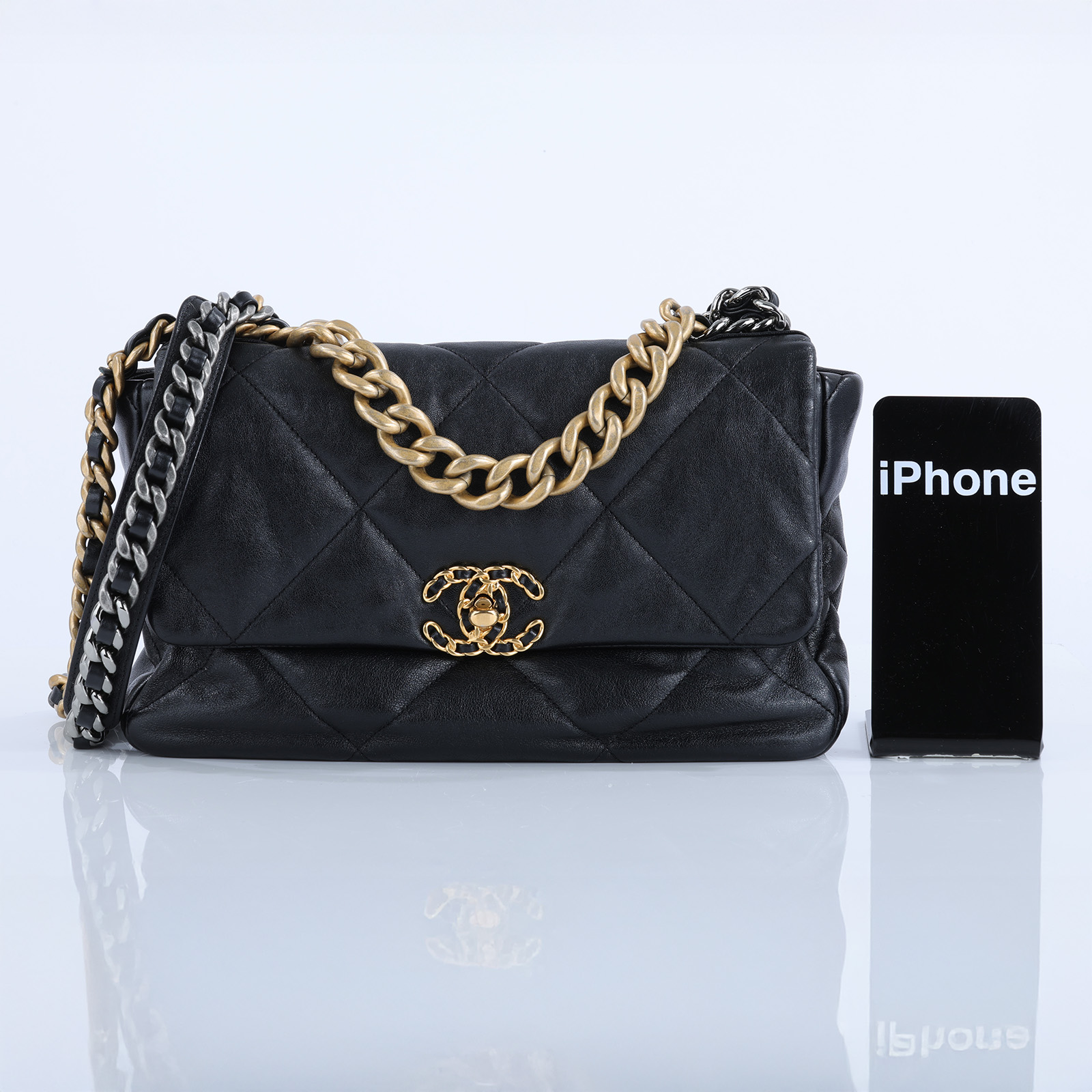 香奈兒 CHANEL 19 大型口蓋包 AS1161 29開黑19BAG 30CM 原廠盒子/防塵袋/保證卡