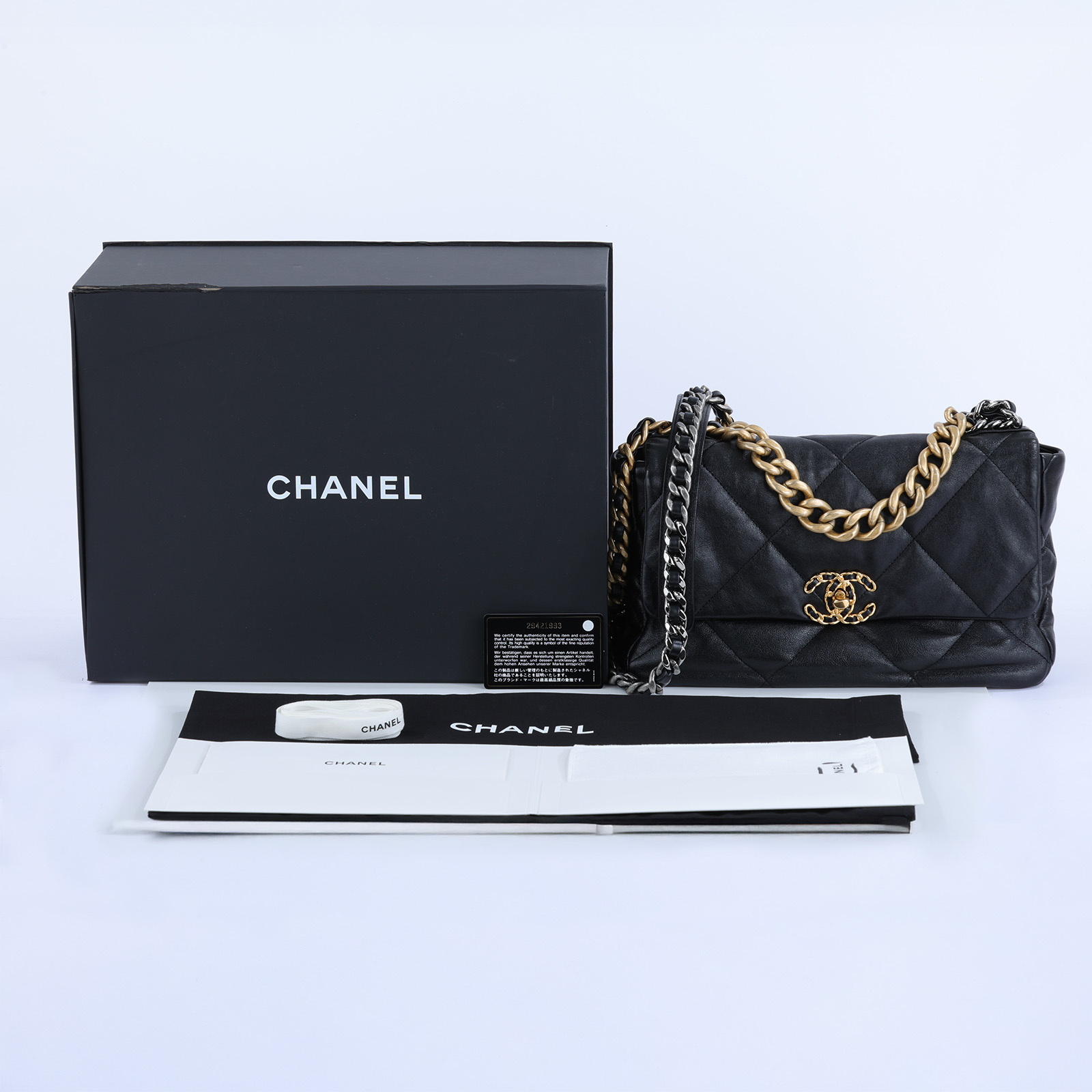 香奈兒 CHANEL 19 大型口蓋包 AS1161 29開黑19BAG 30CM 原廠盒子/防塵袋/保證卡