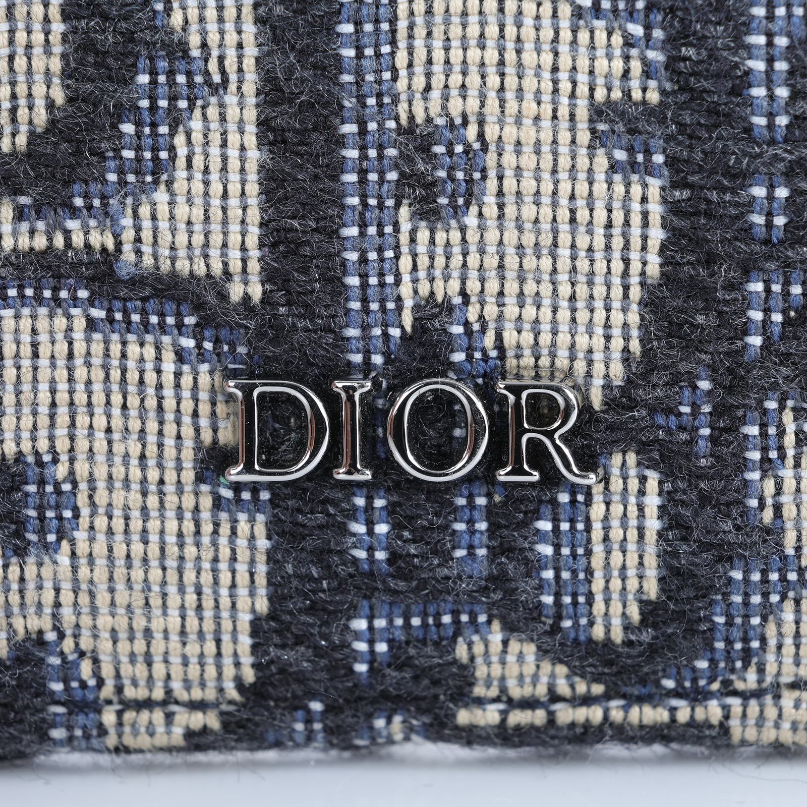 迪奧 CHRISTIAN DIOR 卡夾 2ESCH135YSE 藍OBLIQUE拼黑卡夾 原廠盒子/防塵袋